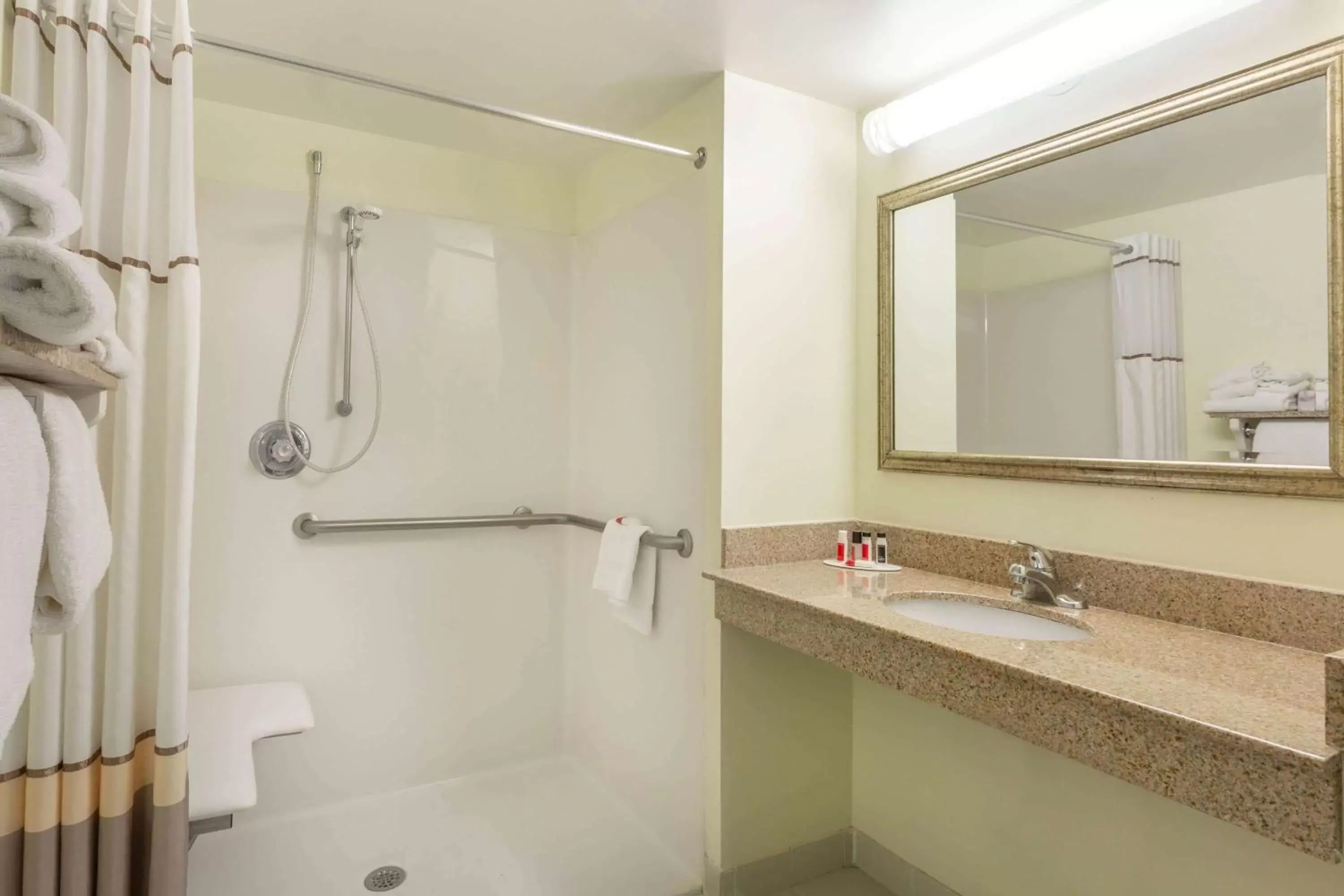 Shower, Bathroom in Ramada Plaza by Wyndham Virginia Beach