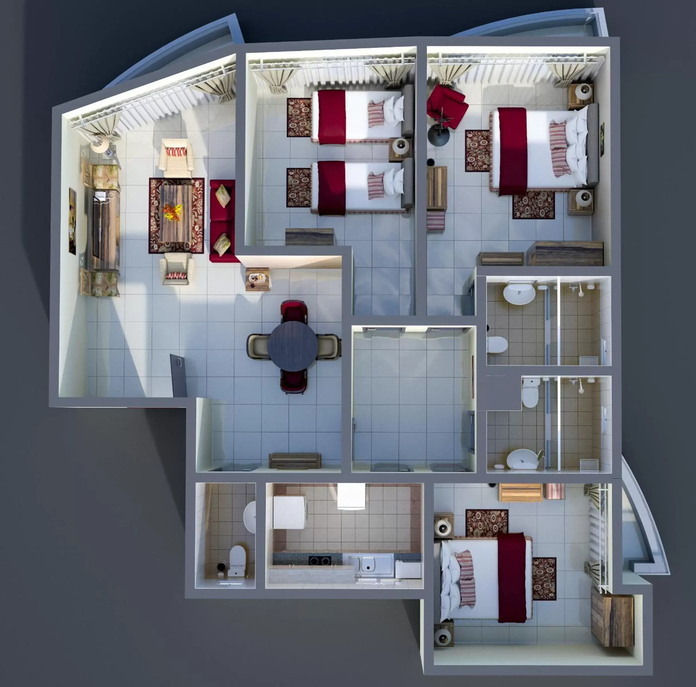 Photo of the whole room, Floor Plan in Ewan Tower Hotel Apartments