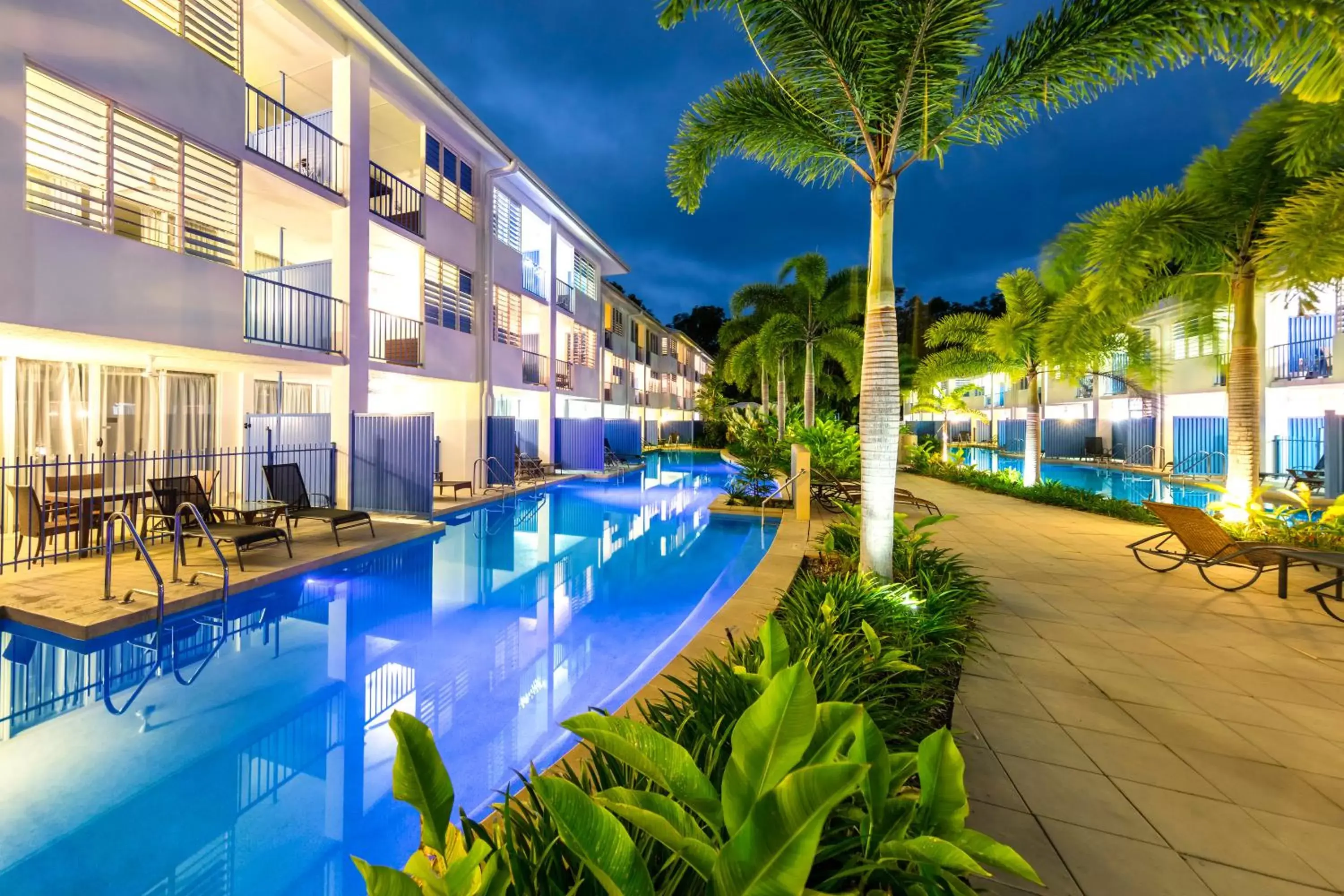 Night, Swimming Pool in Silkari Lagoons Port Douglas