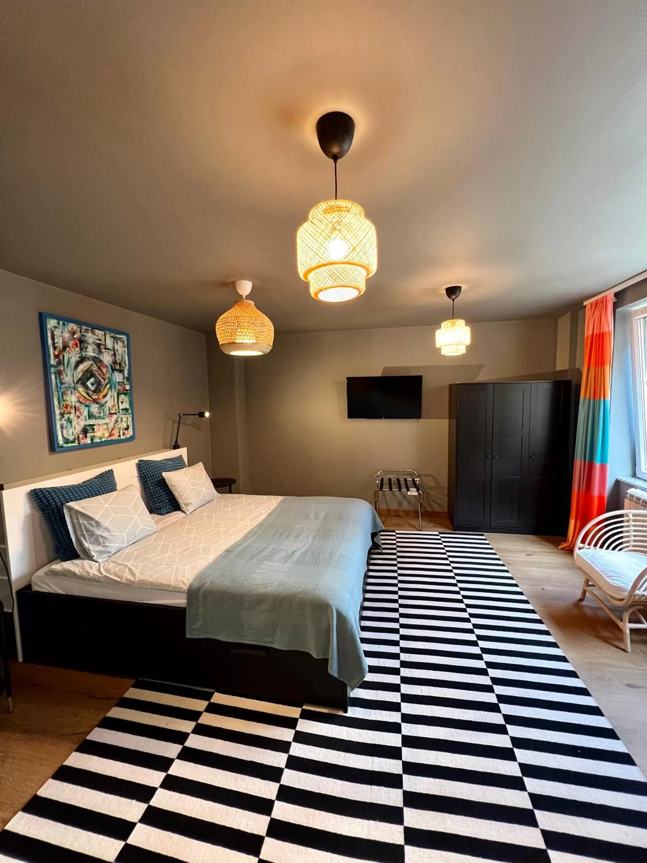Communal lounge/ TV room, Bed in Tulum Apart Center Belgrade