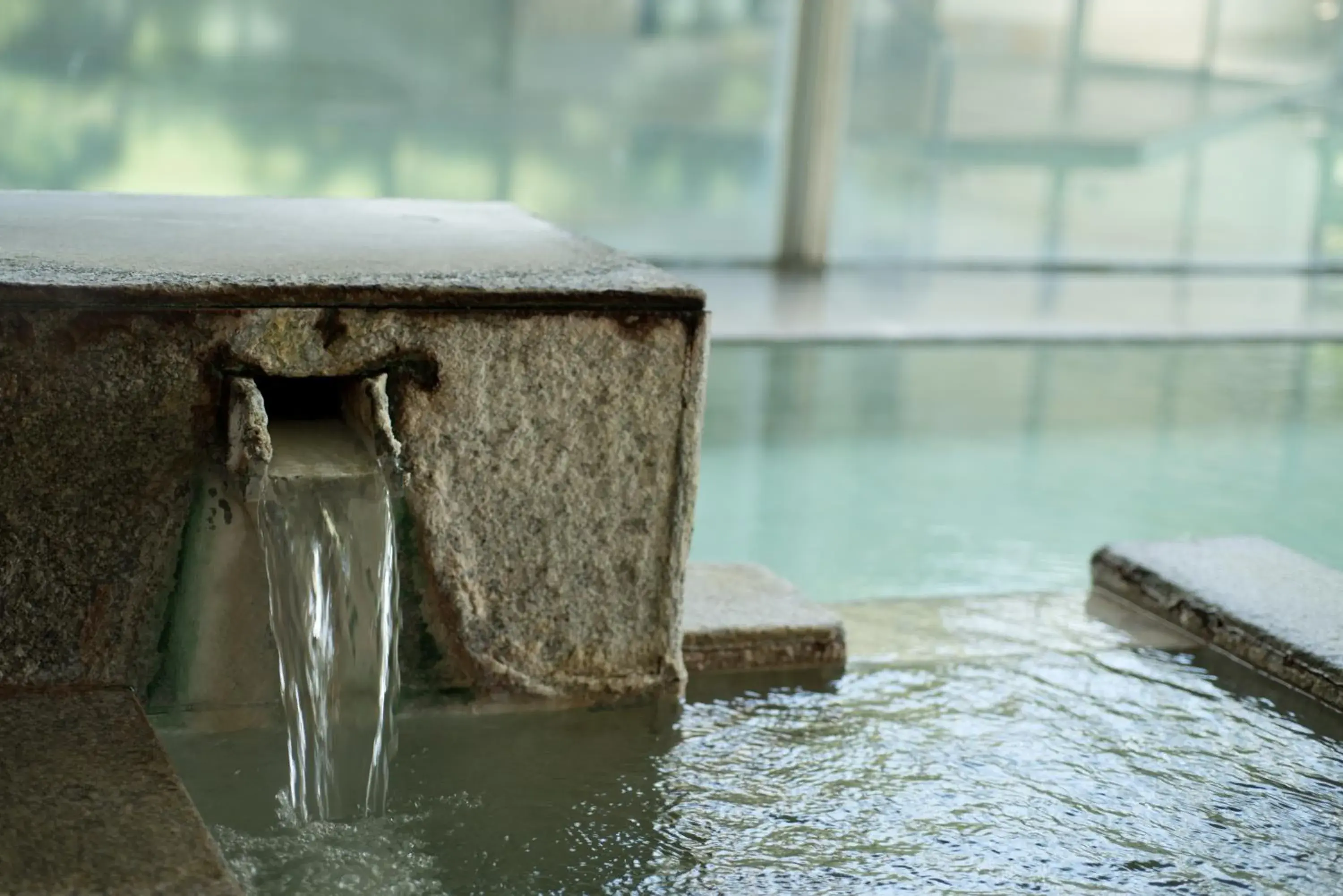 Hot Spring Bath in Kusatsu Onsen Hotel Village