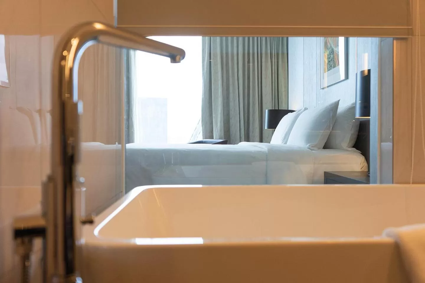 Bathroom, Bed in Amara Bangkok Hotel