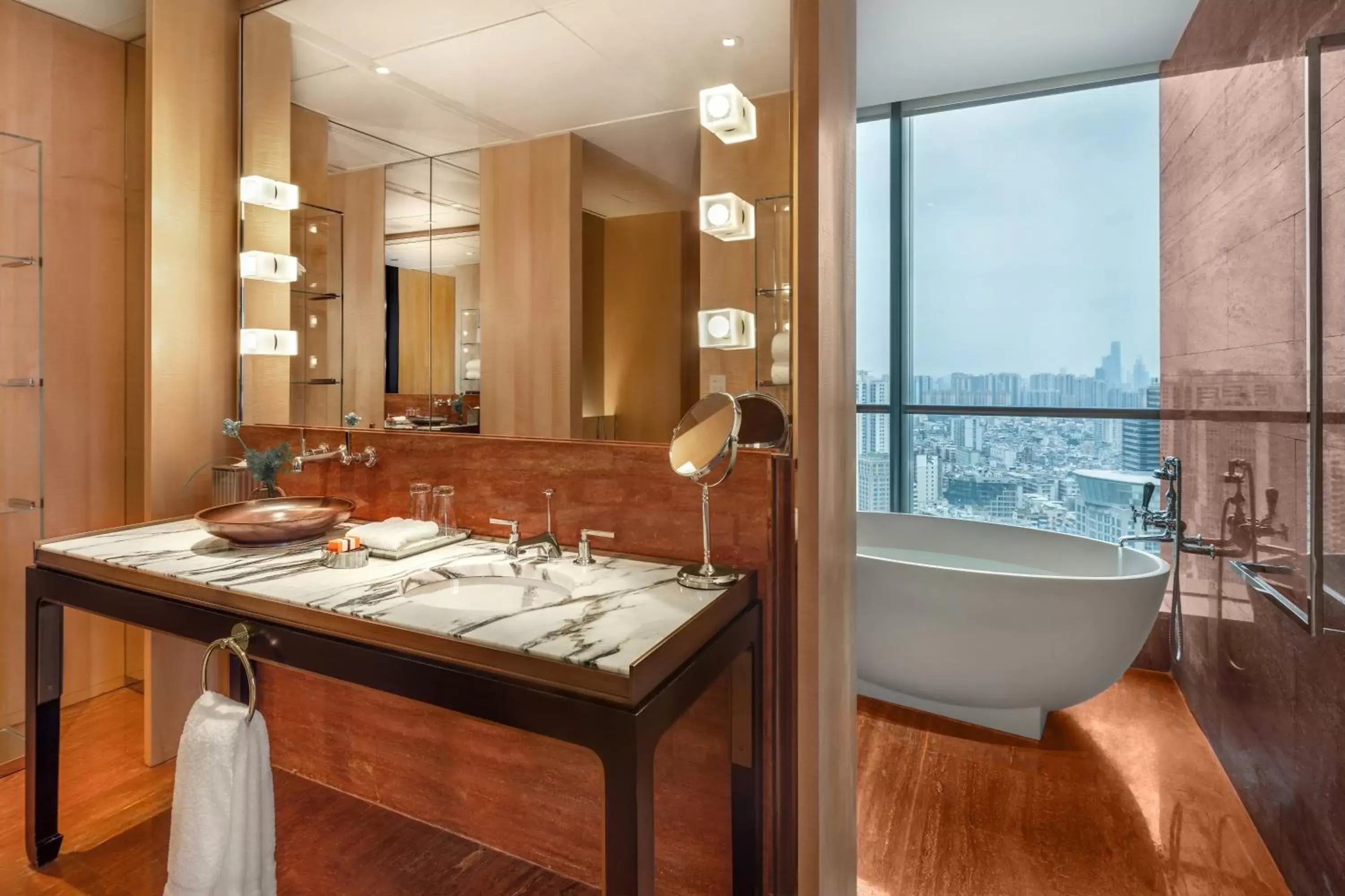 Bathroom in Mandarin Oriental Guangzhou- Free Shuttle Bus to Canton Fair Complex during Canton Fair period