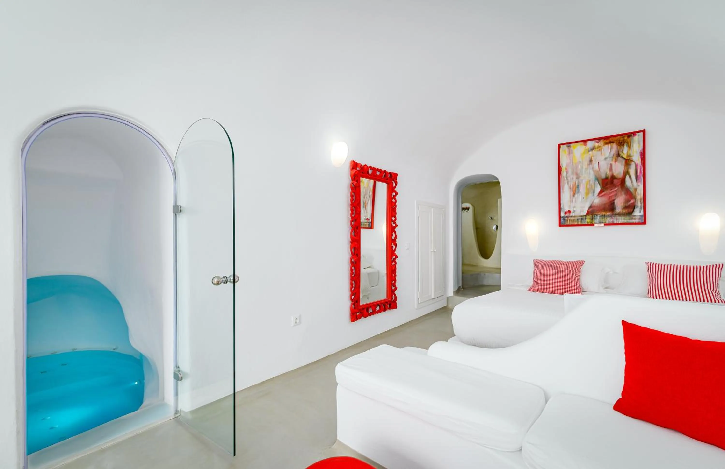 Hot Tub, Bed in Trieris Villa & Suites