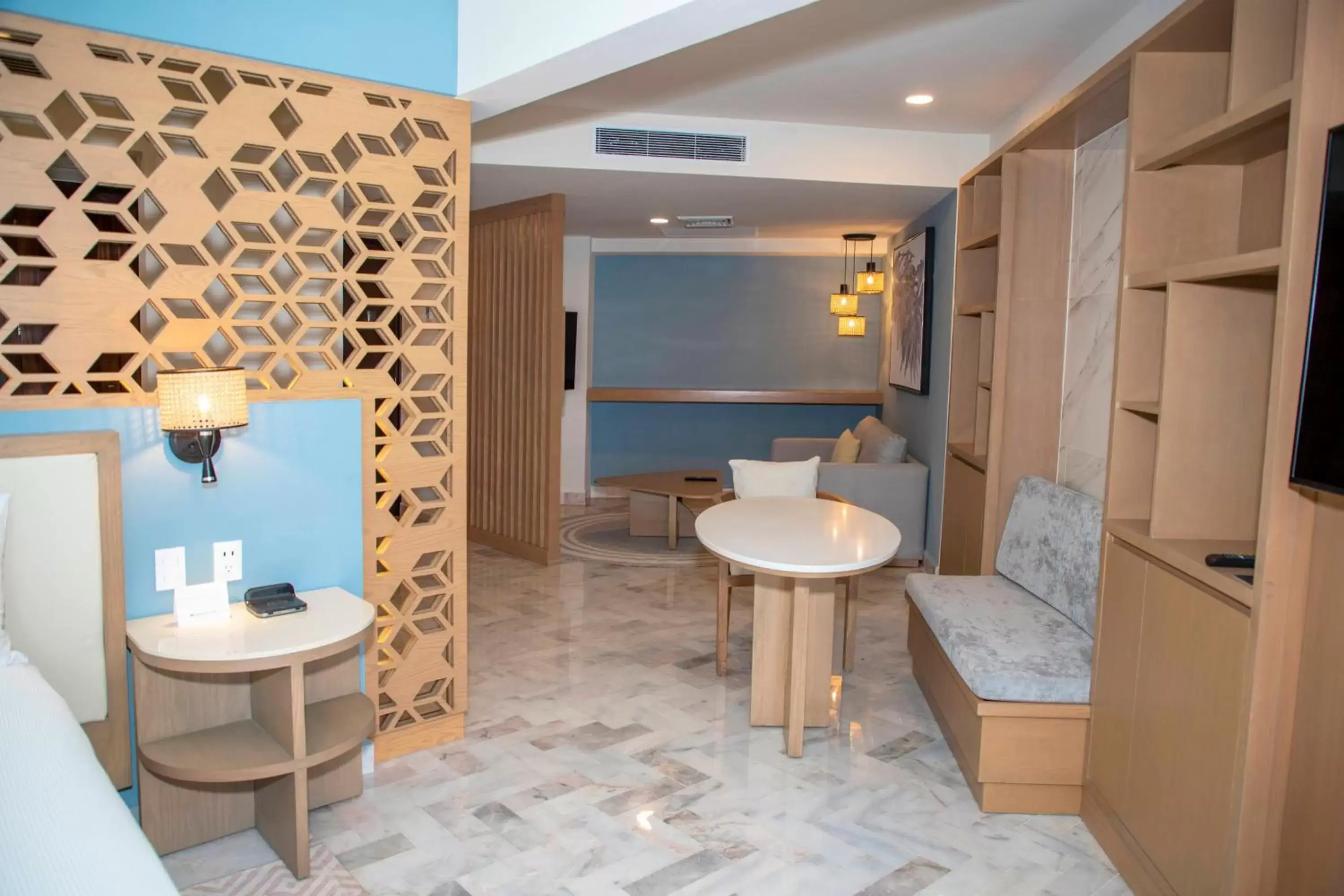 Living room, Bathroom in Wyndham Grand Cancun All Inclusive Resort & Villas