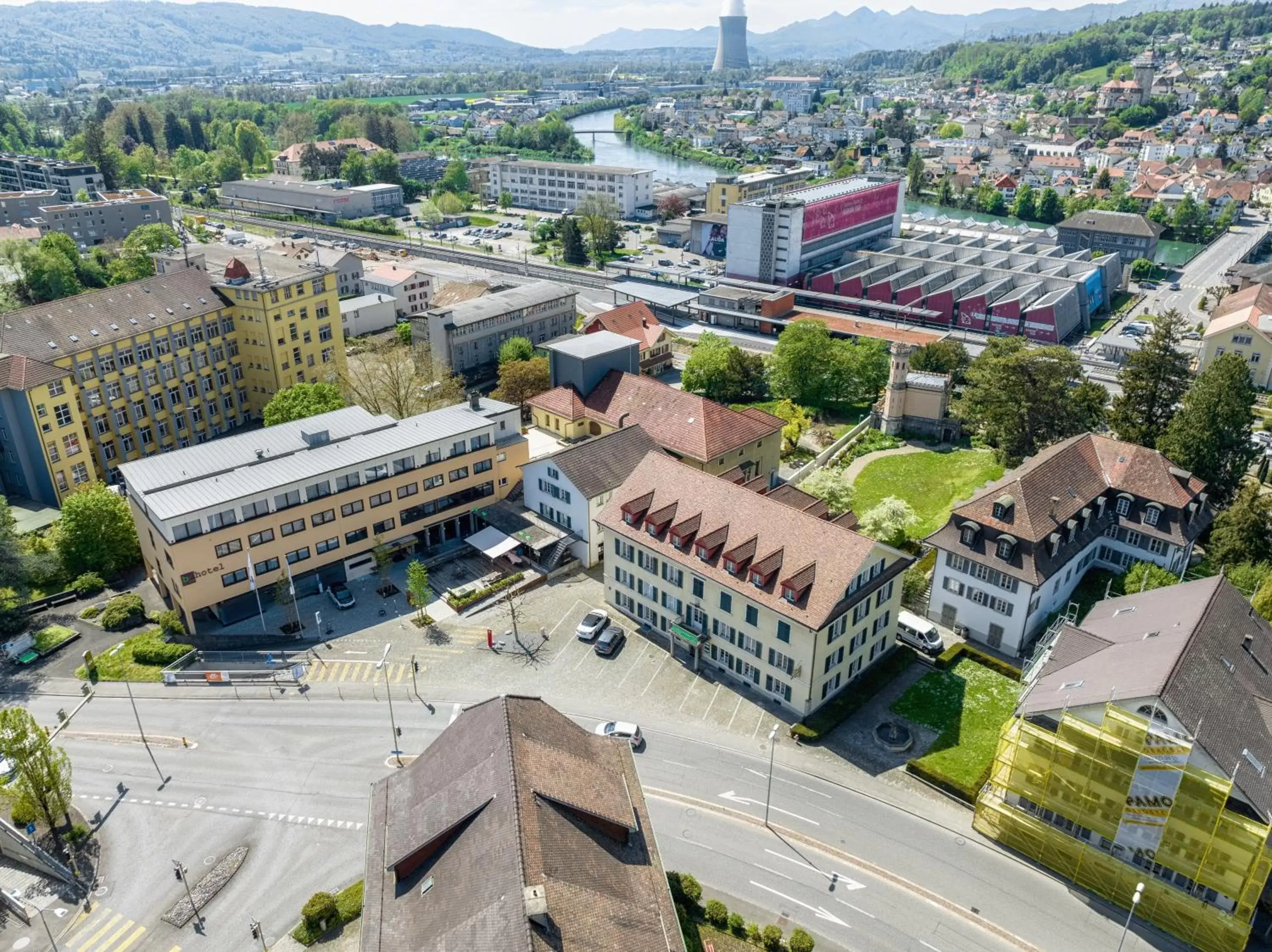 Property building, Bird's-eye View in flexymotel Schönenwerd