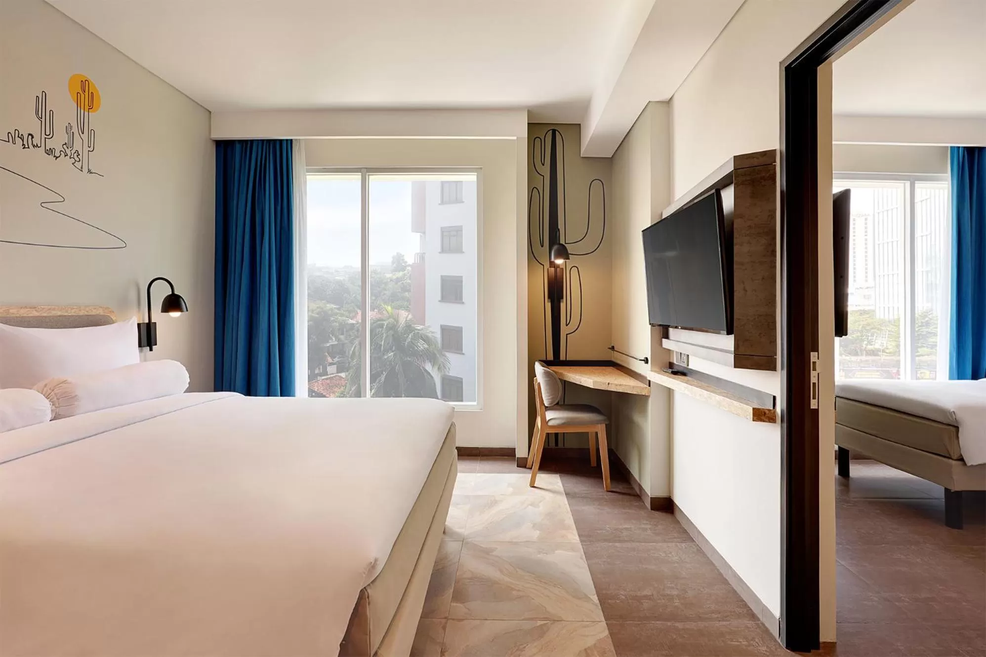 Communal lounge/ TV room, Bed in ibis Styles Jakarta Simatupang