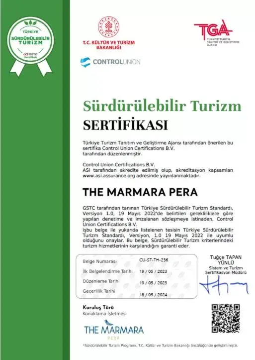Certificate/Award, Logo/Certificate/Sign/Award in The Marmara Pera