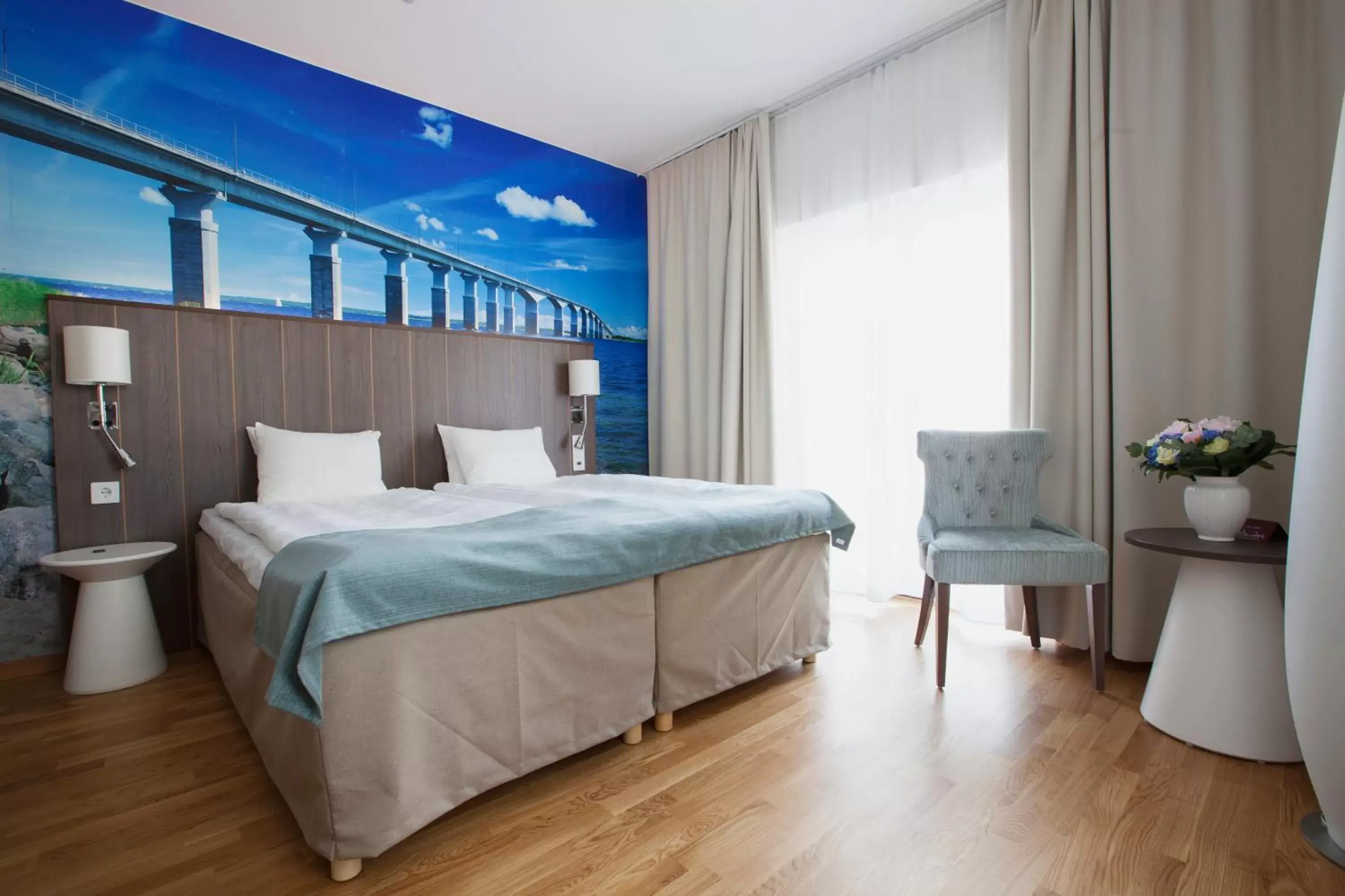 Bed in Hotel Skansen