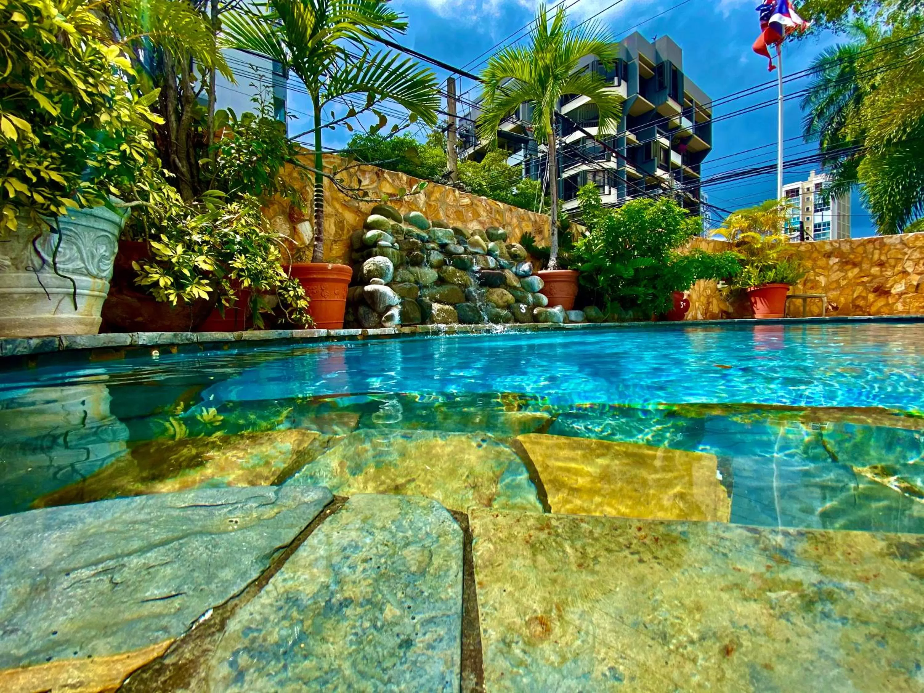 Pool view in At Wind Chimes Boutique Hotel