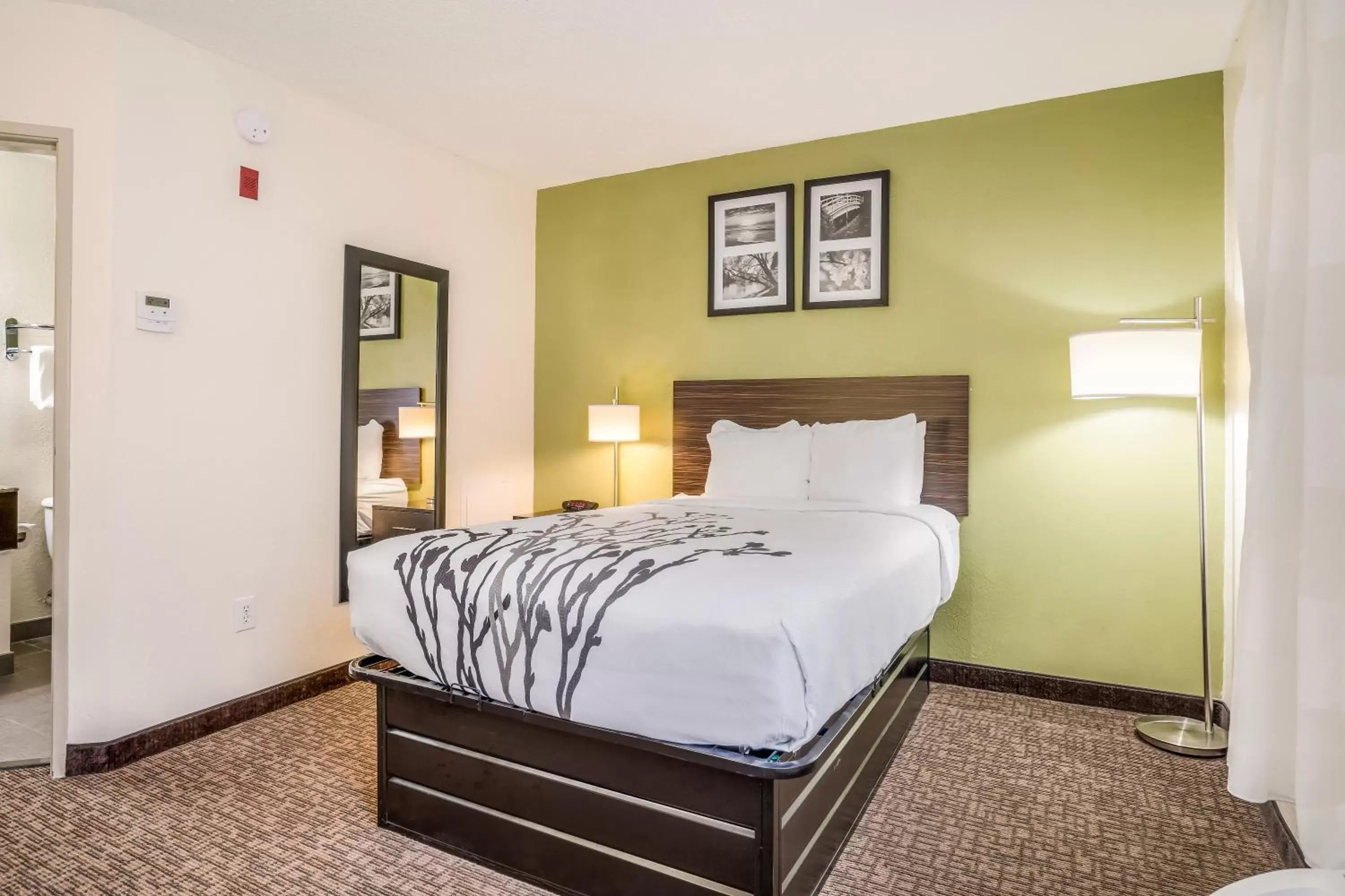 Bedroom, Bed in Sleep Inn & Suites Jacksonville near Camp Lejeune