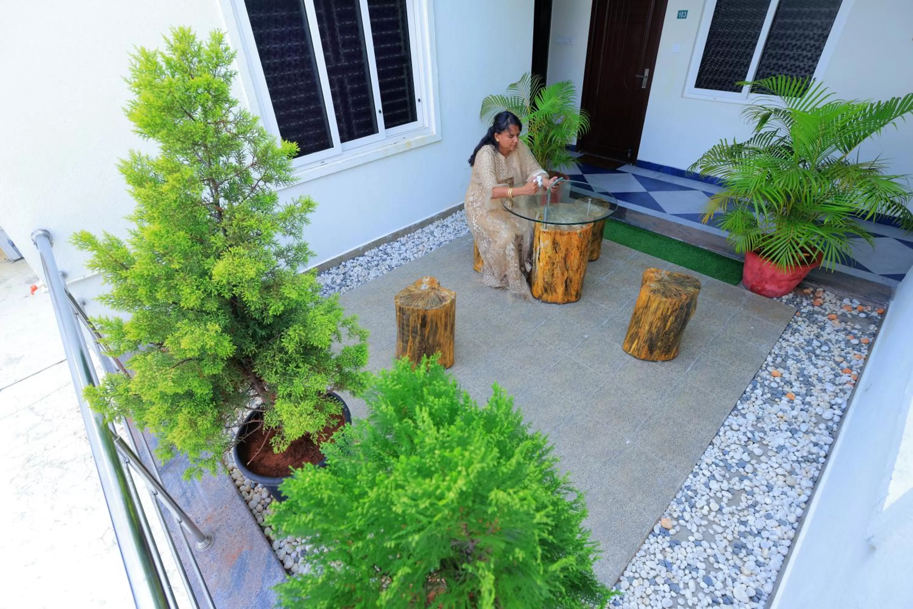 Garden view in Thiru Pavilion Retreat