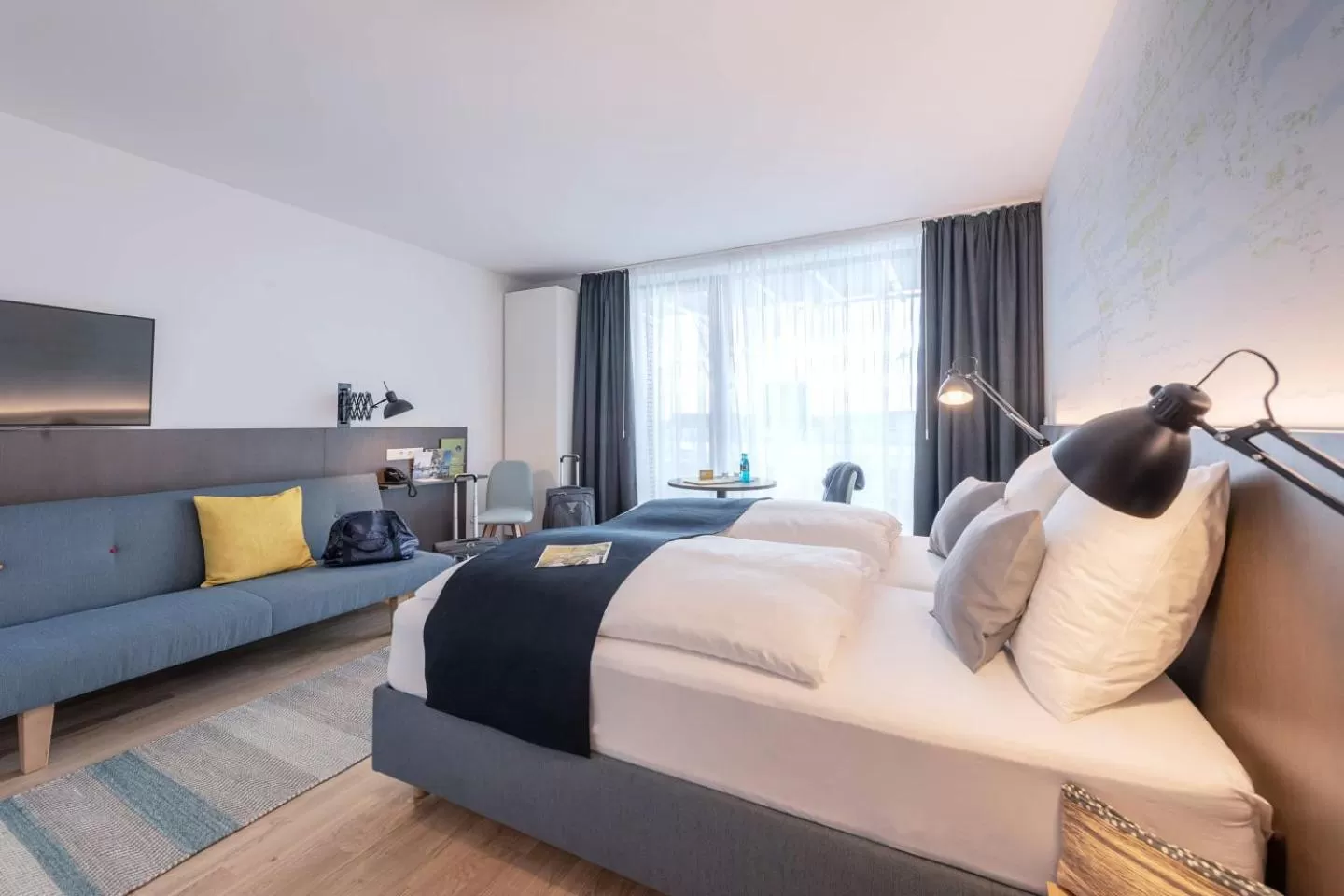 Photo of the whole room, Bed in JUFA Hotel Hamburg HafenCity