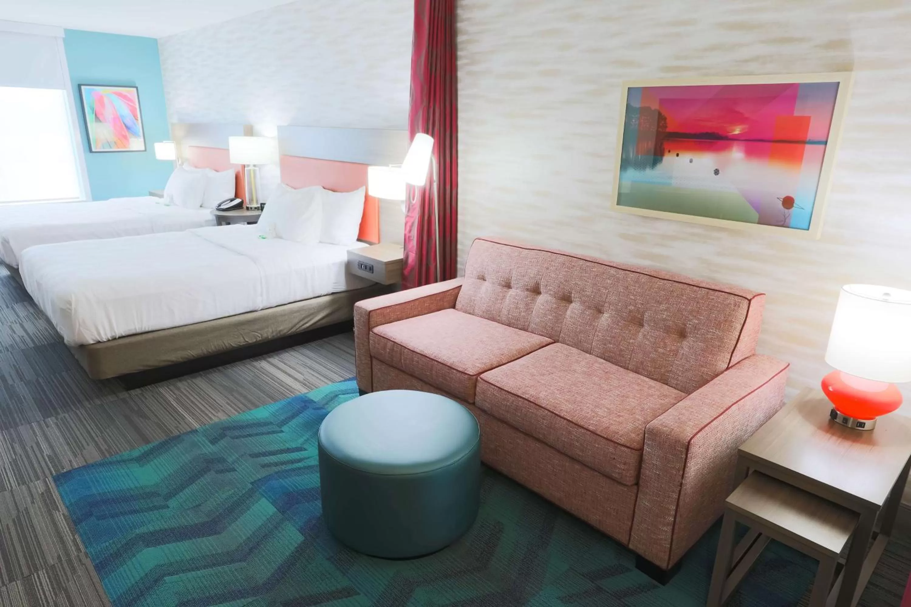 Living room, Bed in Home2 Suites By Hilton Cumming Atlanta, Ga