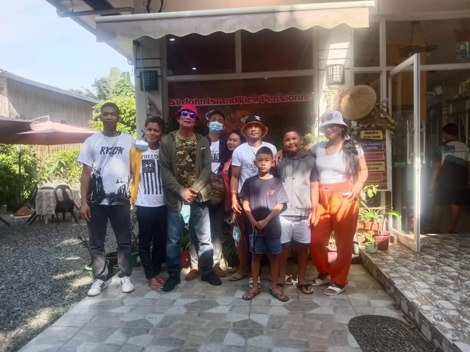 group of guests in St. John Island View Pensionne