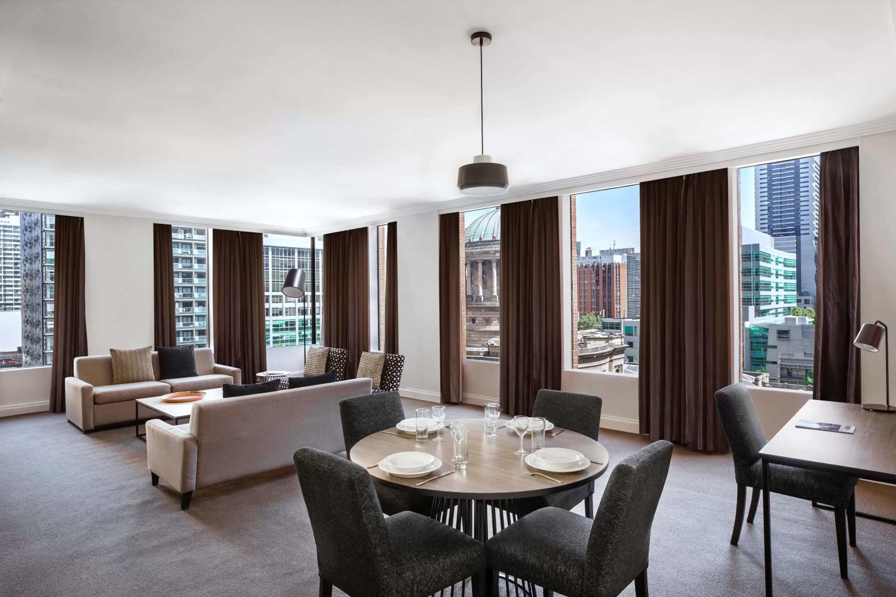 Living room in Mantra on Little Bourke Melbourne