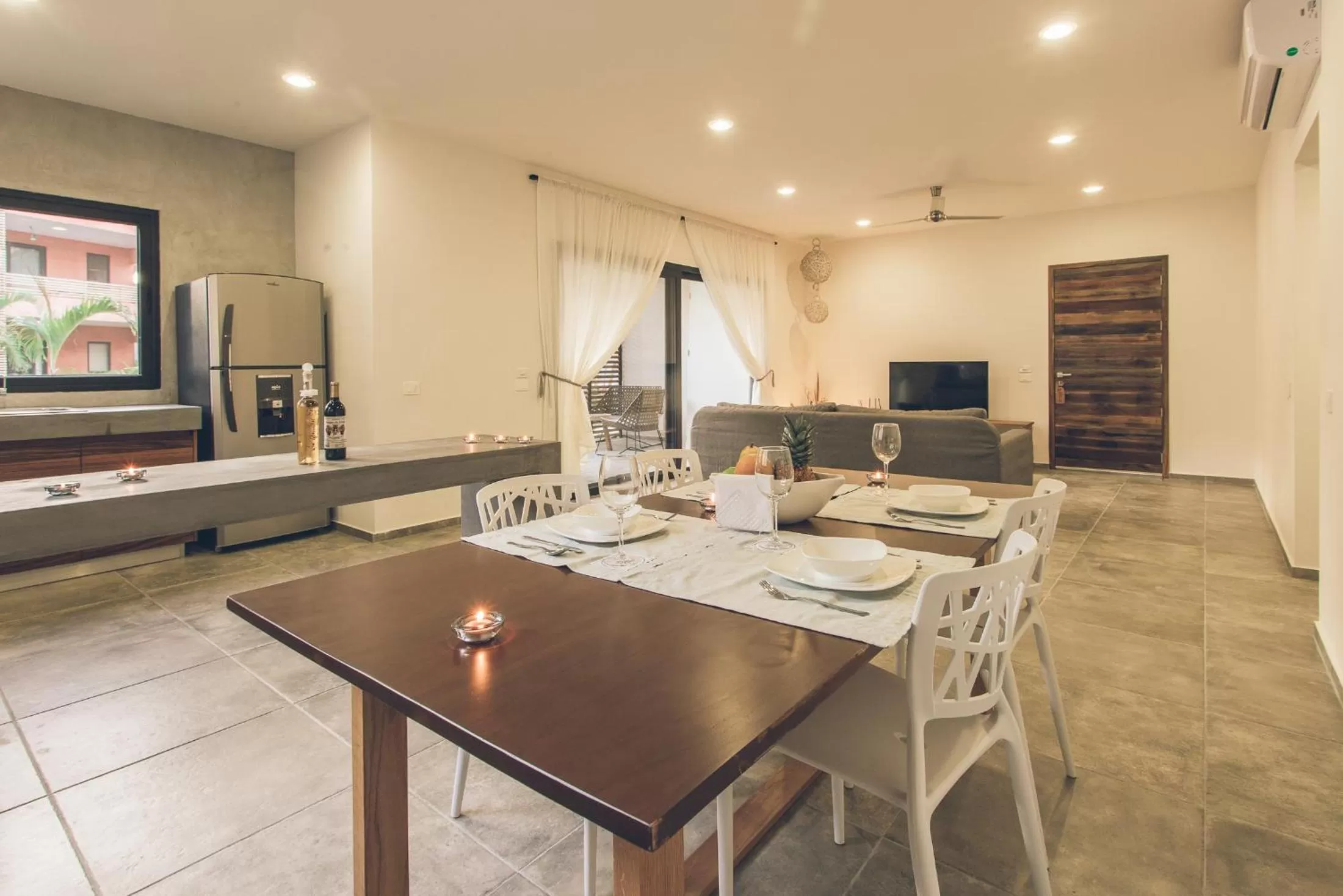 Dining area in Panacea Condo Tulum