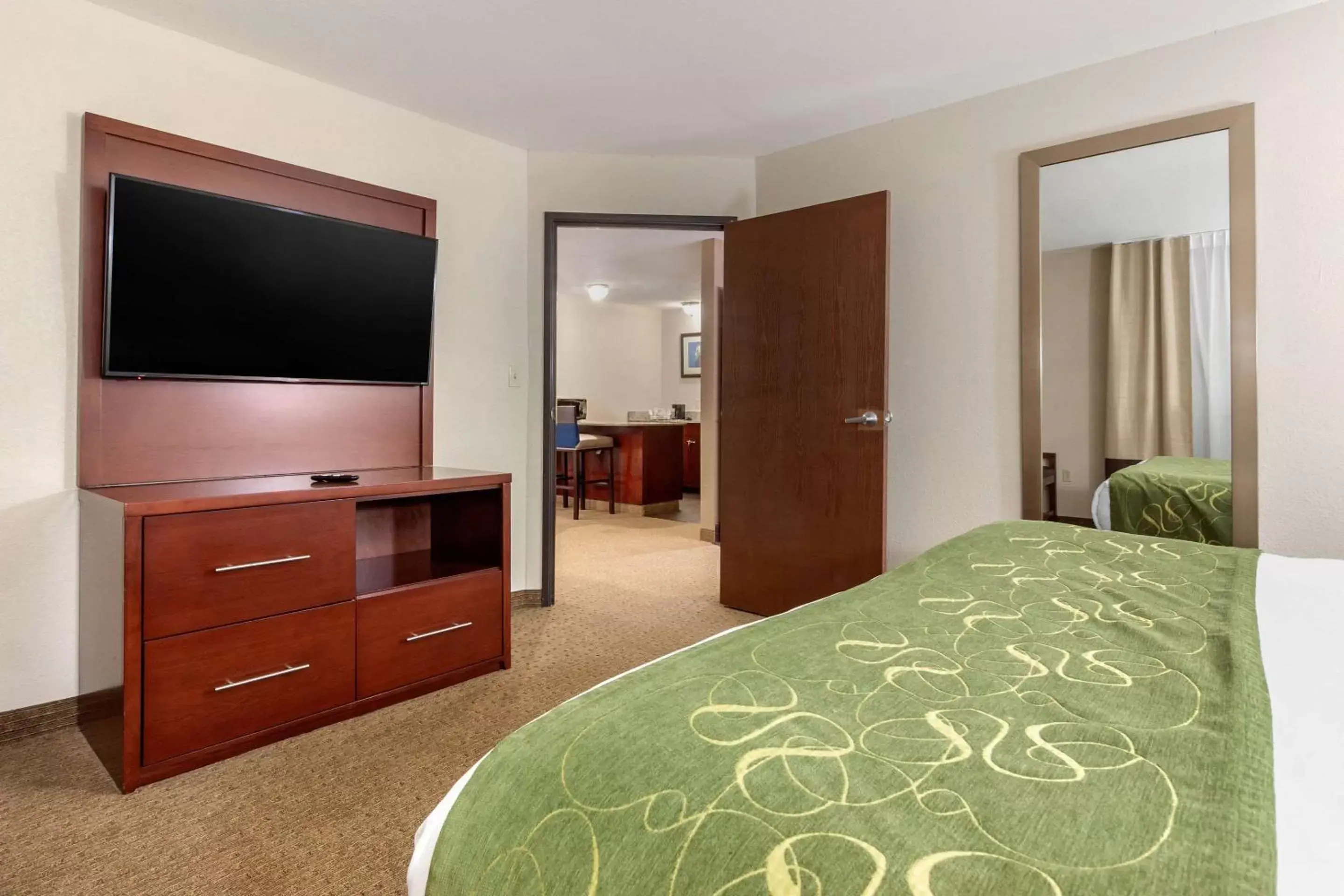 Bedroom, TV/Entertainment Center in Comfort Suites Omaha East-Council Bluffs