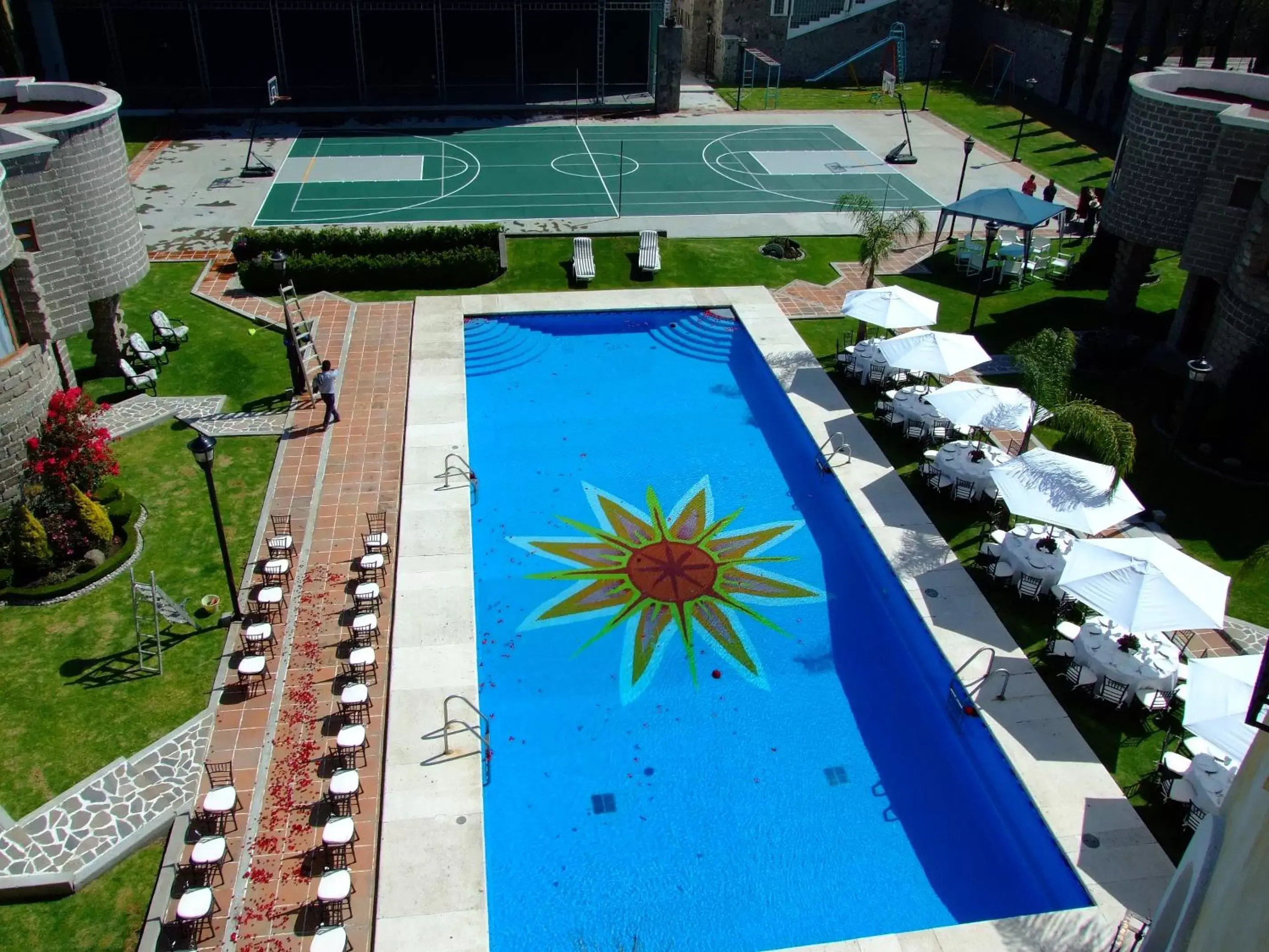Garden, Pool View in Mansion Tepotzotlan