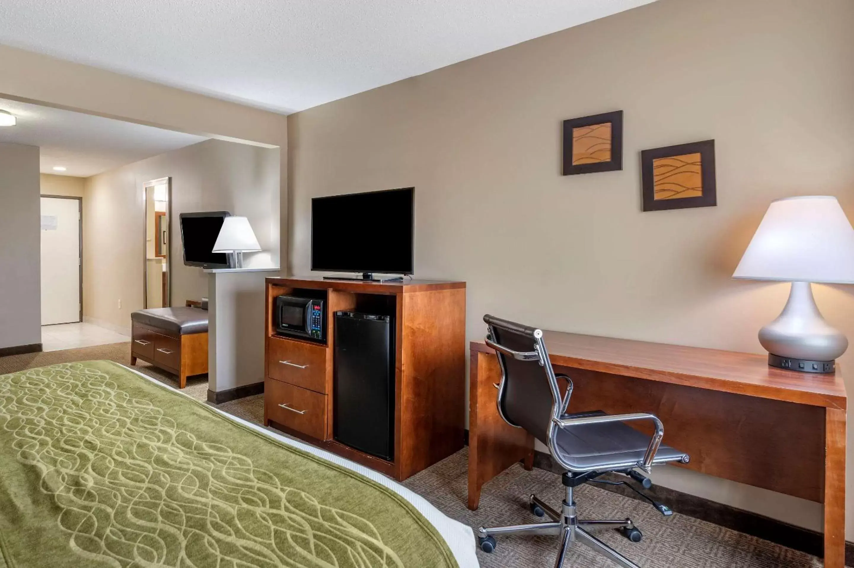 Bedroom, TV/Entertainment Center in Comfort Inn Romeoville - Bolingbrook