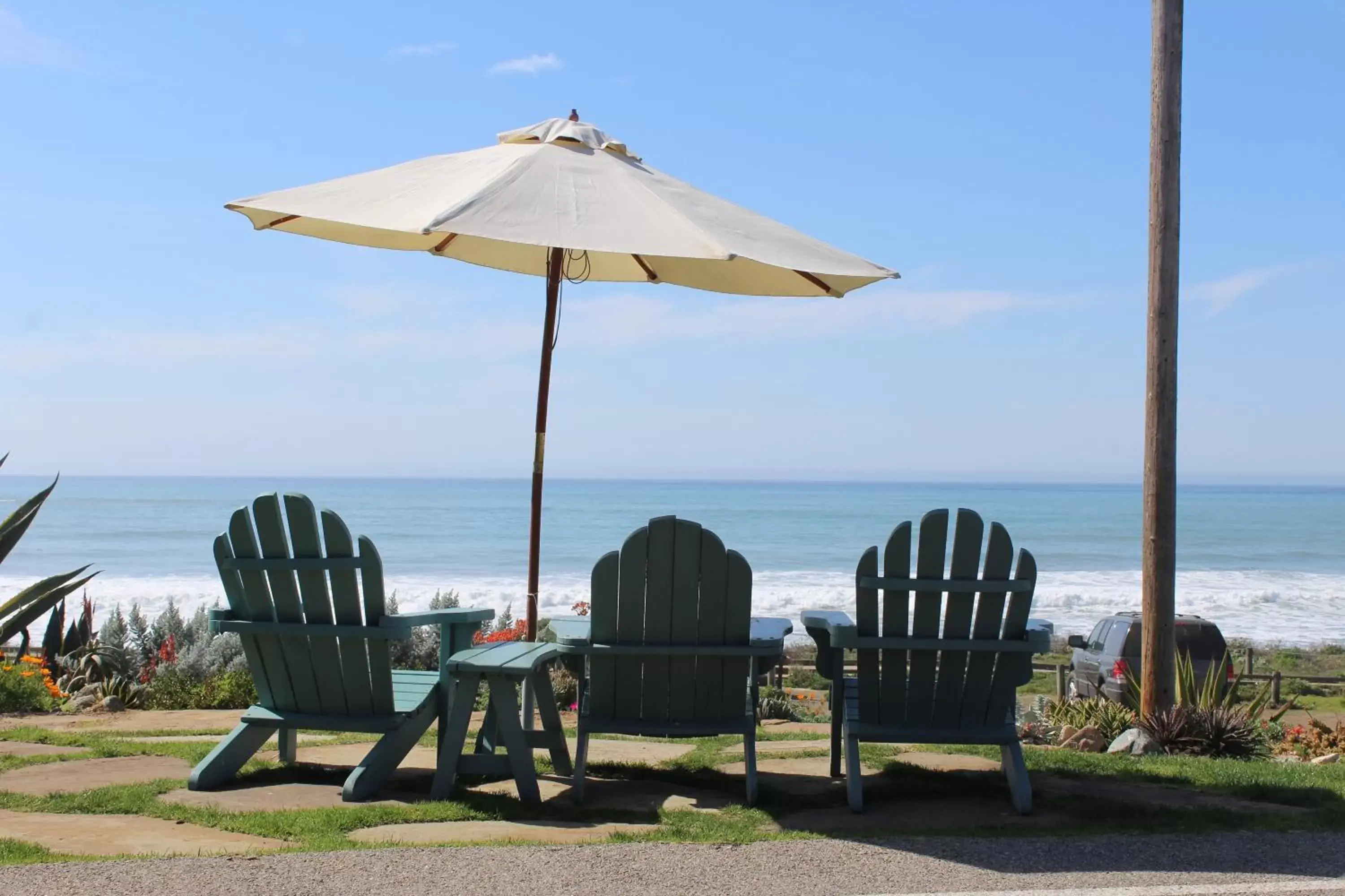 Garden view in Cambria Shores Inn