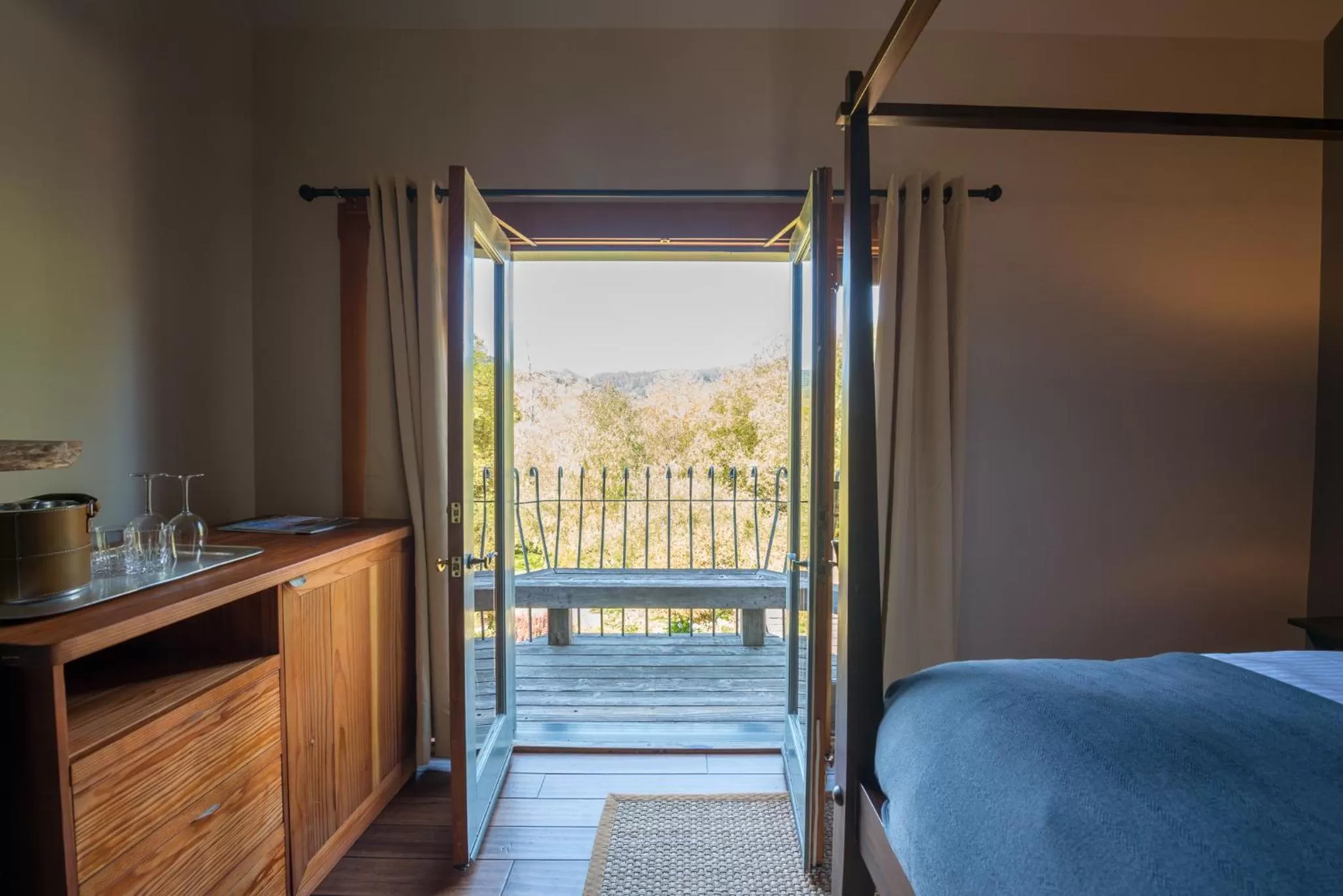 Balcony/Terrace, Bed in Olema House at Point Reyes