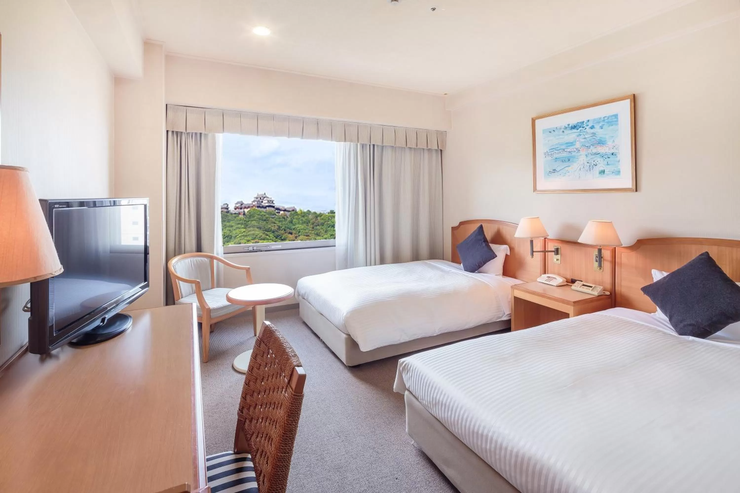 Photo of the whole room, Bed in HOTEL MYSTAYS Matsuyama