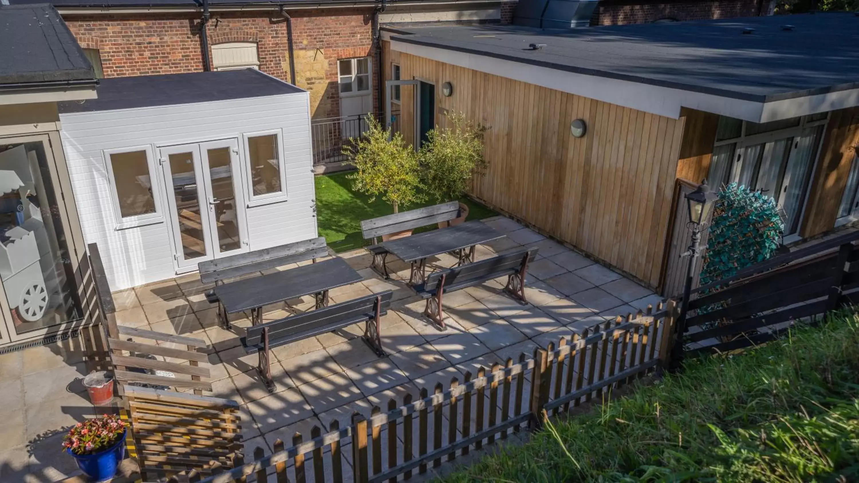 Patio in Harper's Steakhouse with Rooms, Haslemere