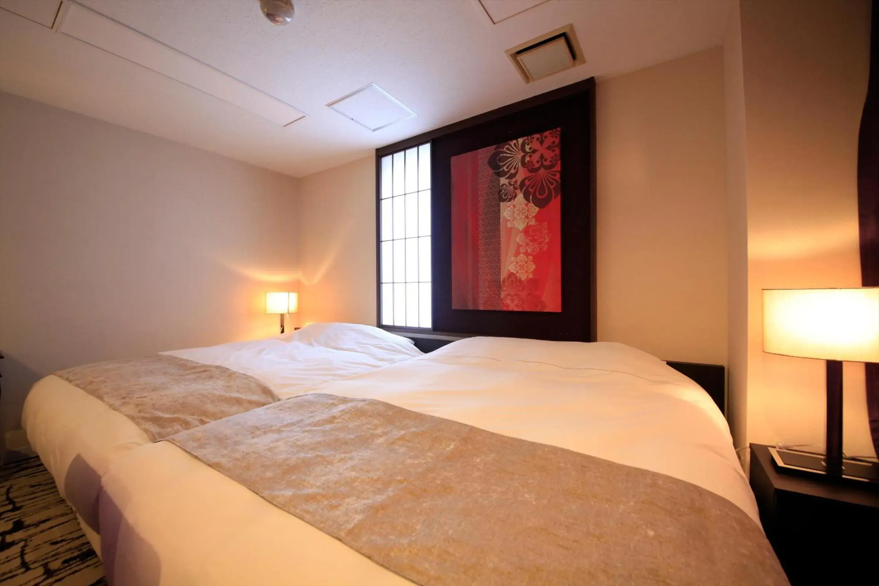 Photo of the whole room, Bed in Centurion Hotel Villa Suite Fukui Station