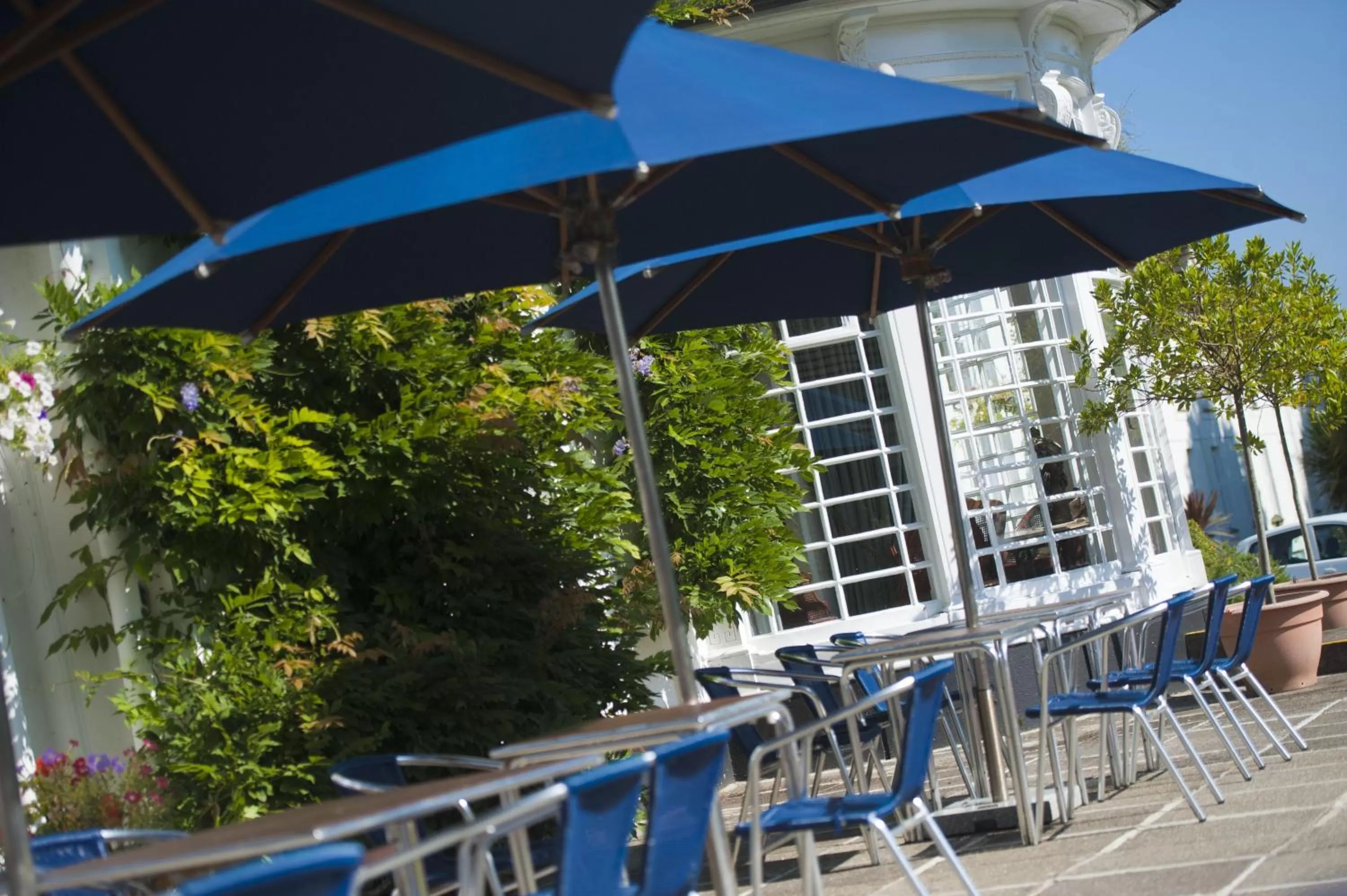 Patio in Penmere Manor Hotel