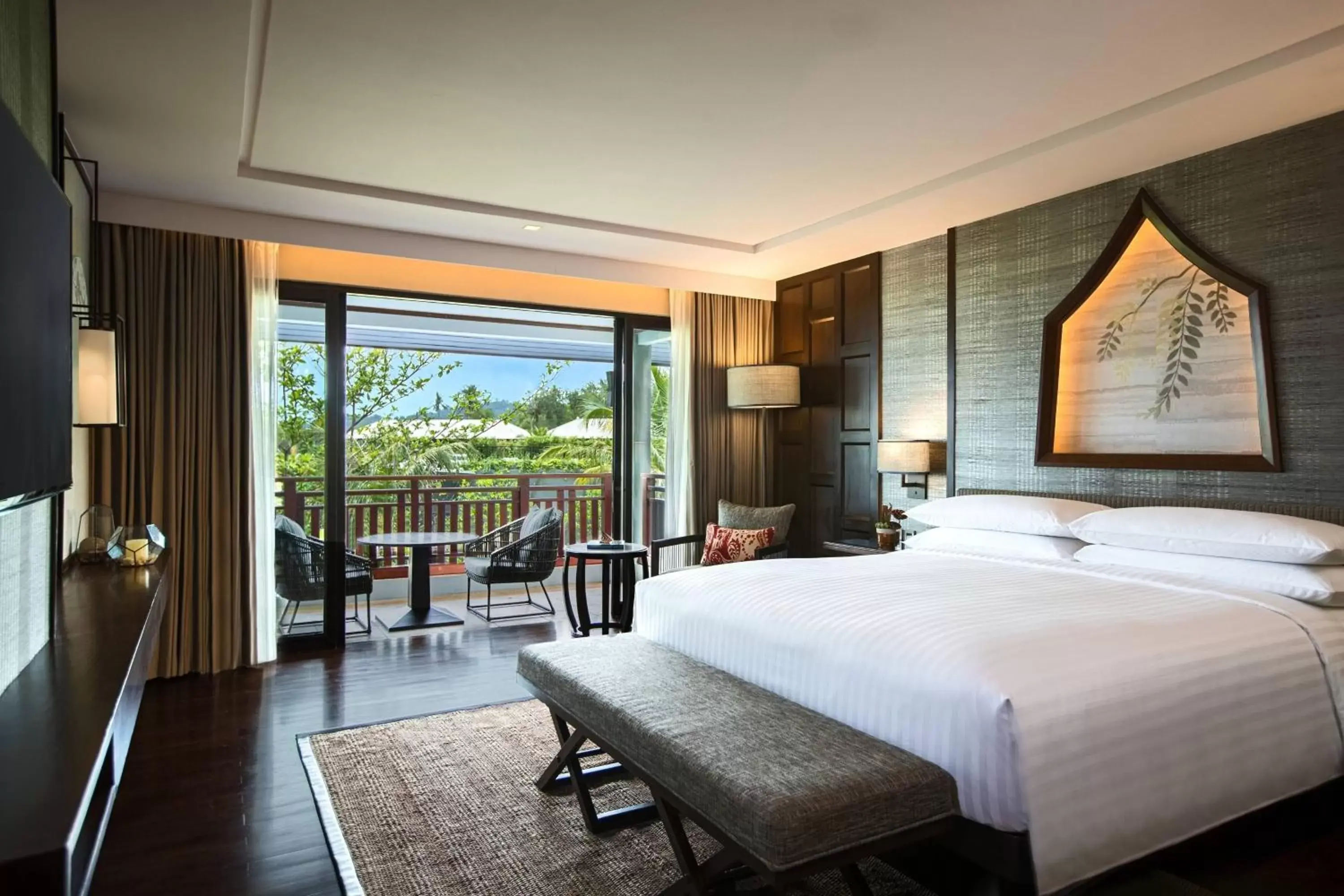 Bedroom, Bed in Phuket Marriott Resort and Spa, Nai Yang Beach