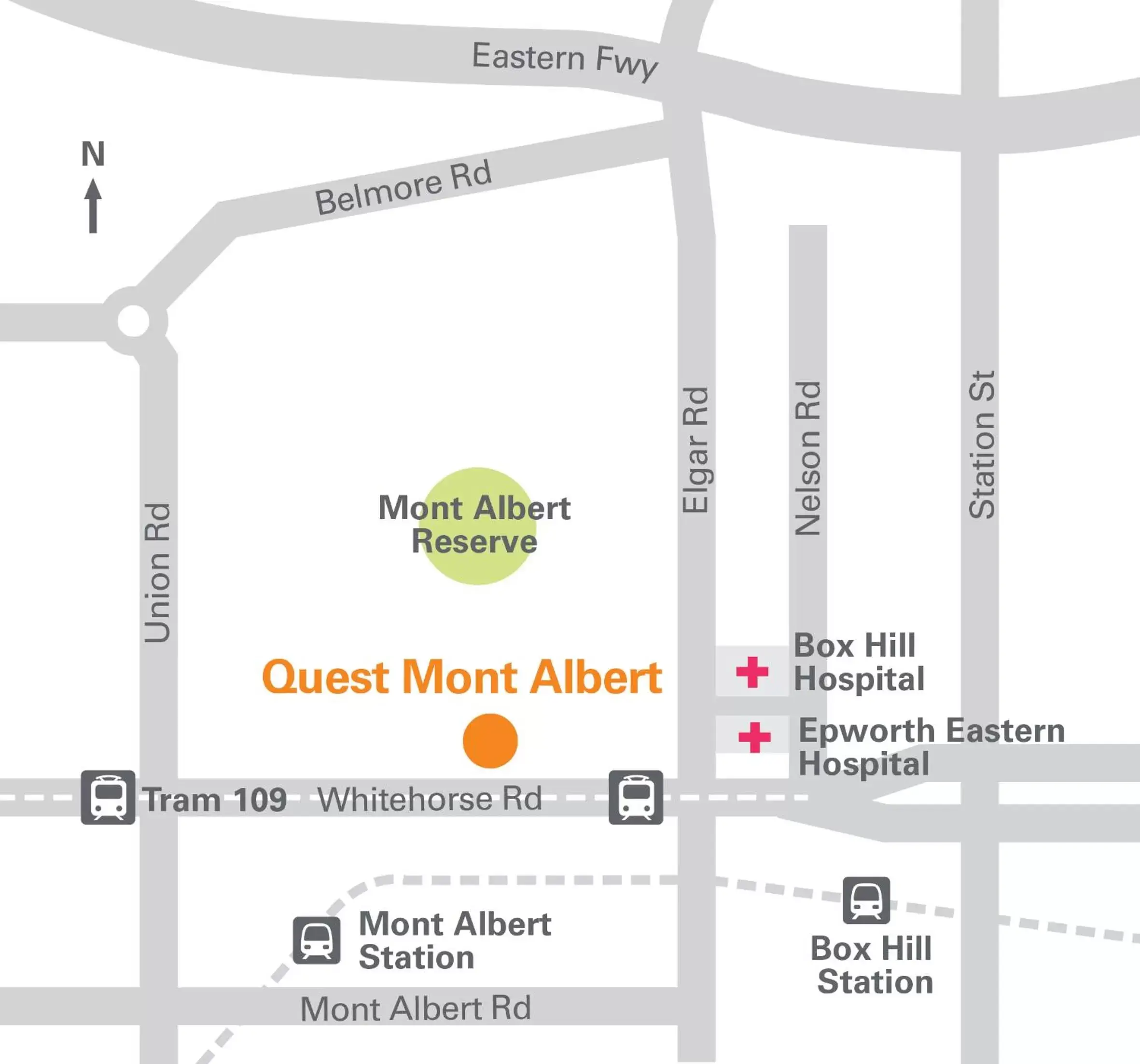 Location, Bird's-eye View in Quest Mont Albert