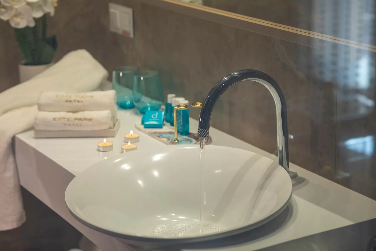 Bathroom in -- ESTE PARK HOTEL -- part of Urban Chic Luxury Design Hotels - Parking & Compliments - next to Shopping & Dining Mall Plovdiv