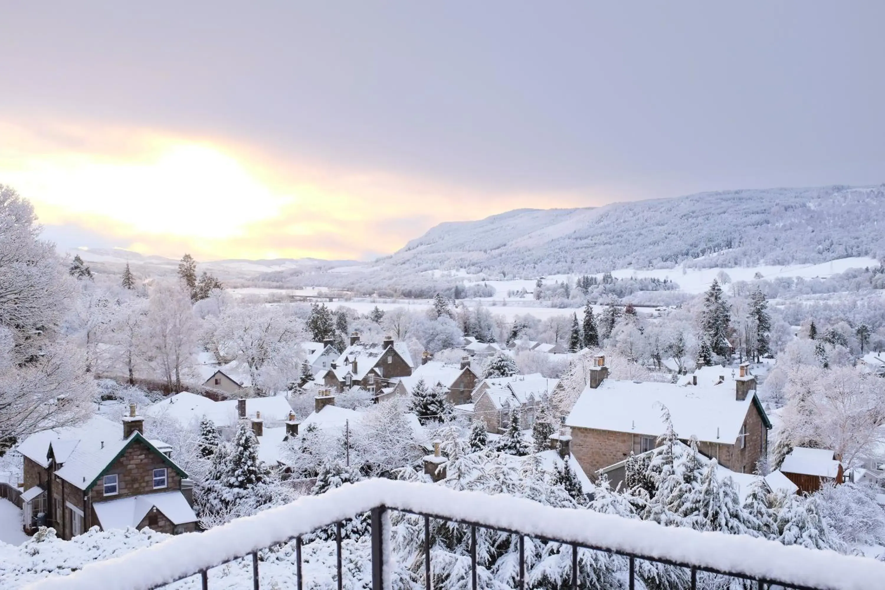 View (from property/room), Winter in Knockendarroch Hotel
