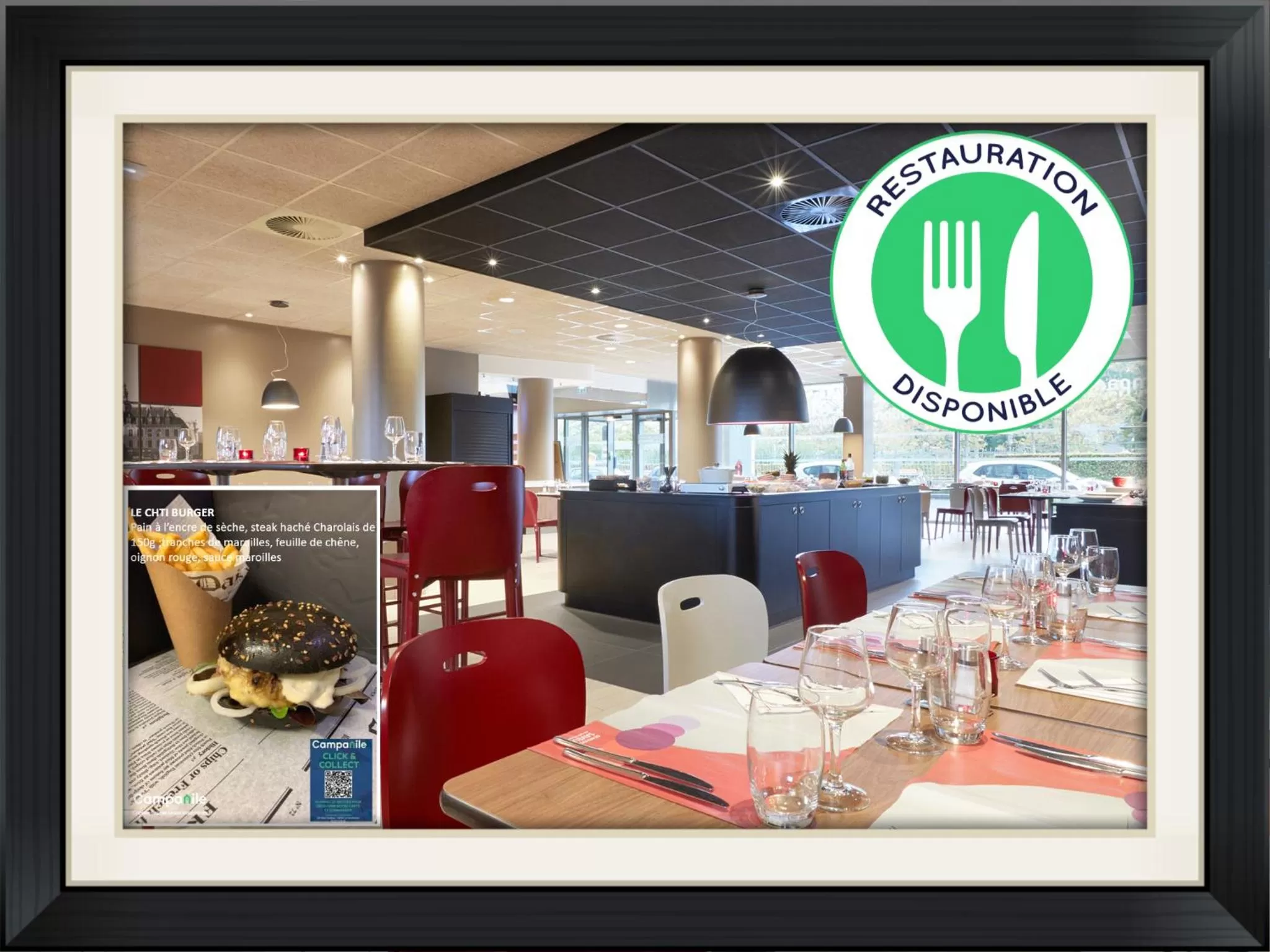 Restaurant/places to eat in Campanile Lille Euralille