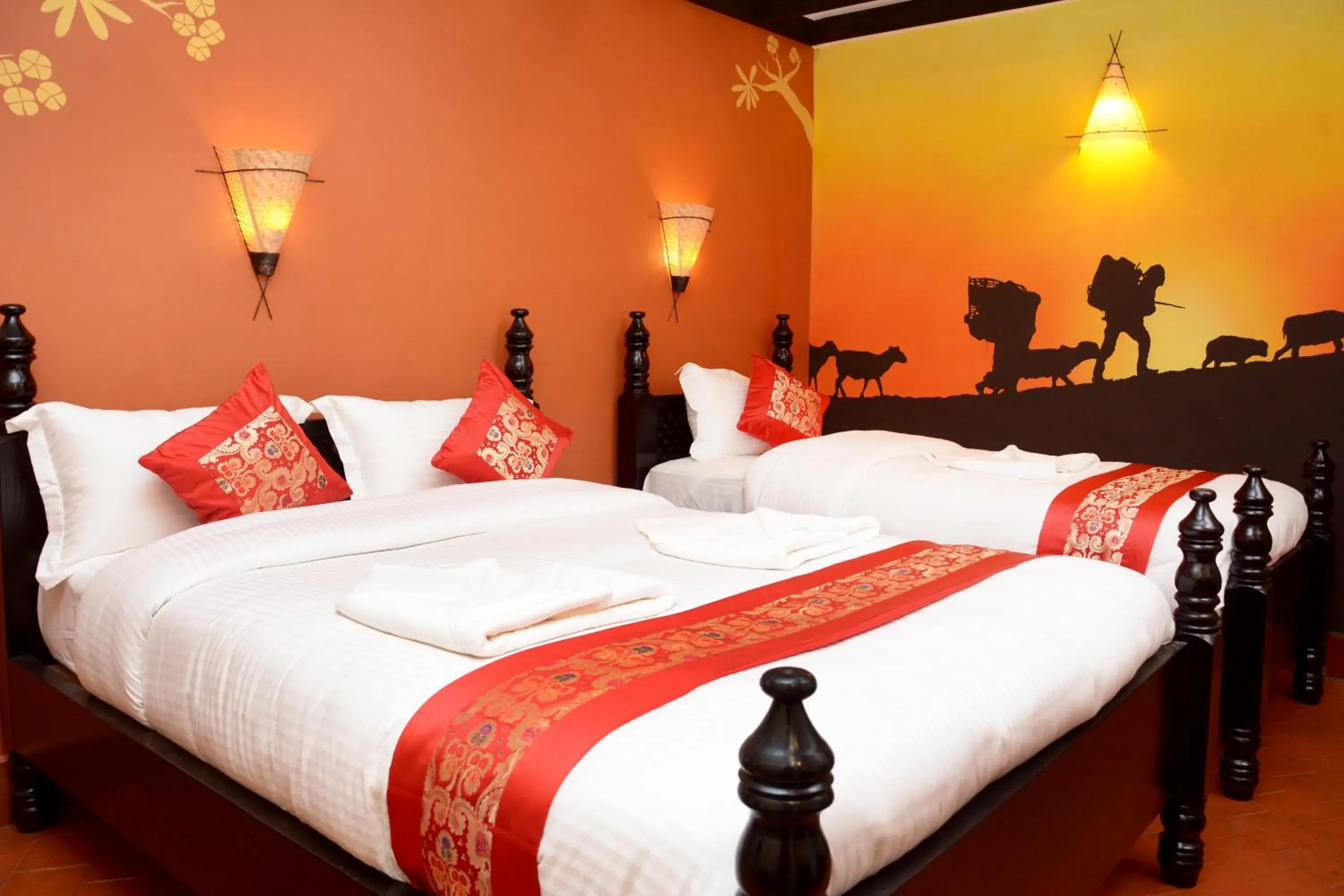 Bed in Kasthamandap Boutique Hotel