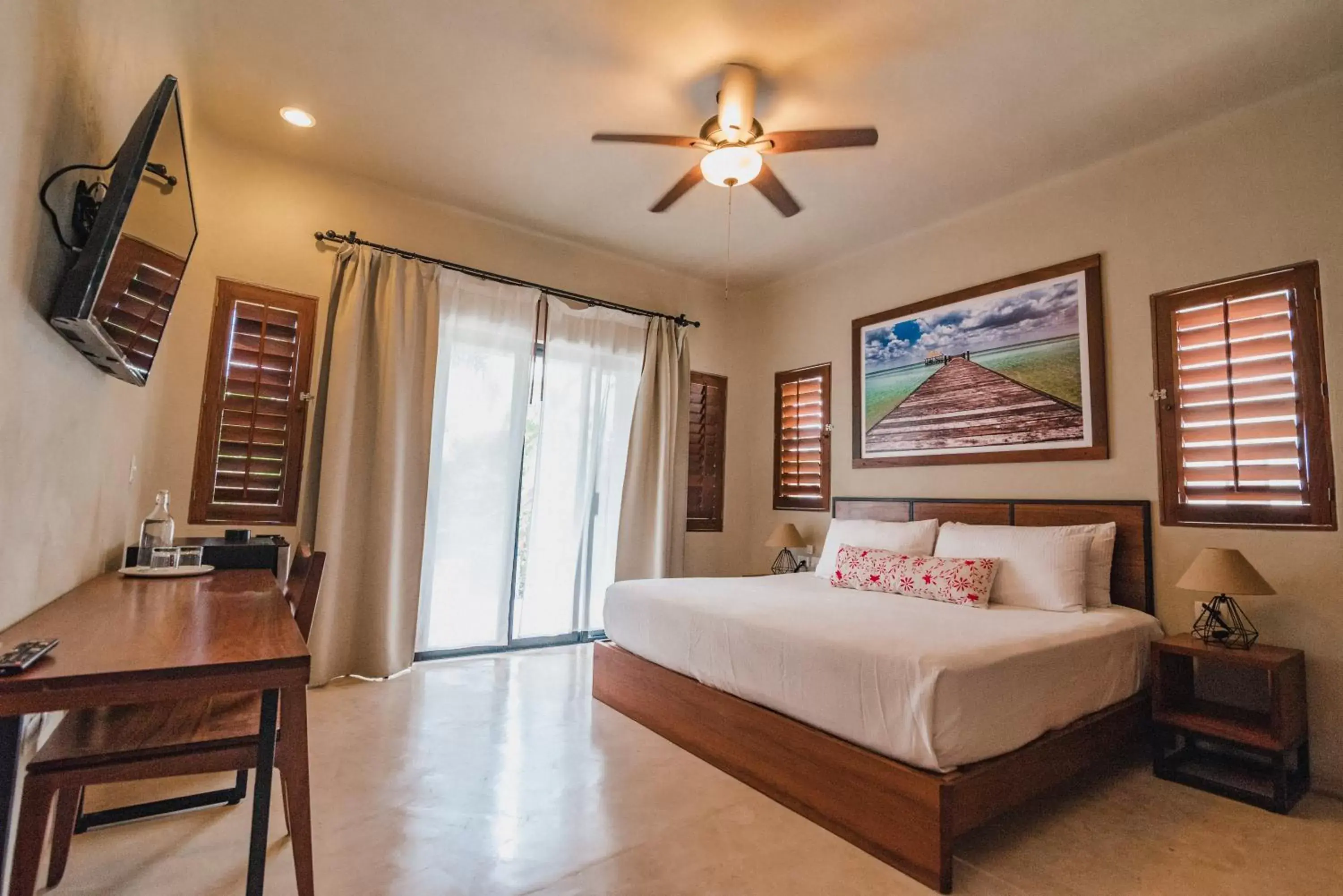 Bedroom, Bed in Blue Palm Bacalar