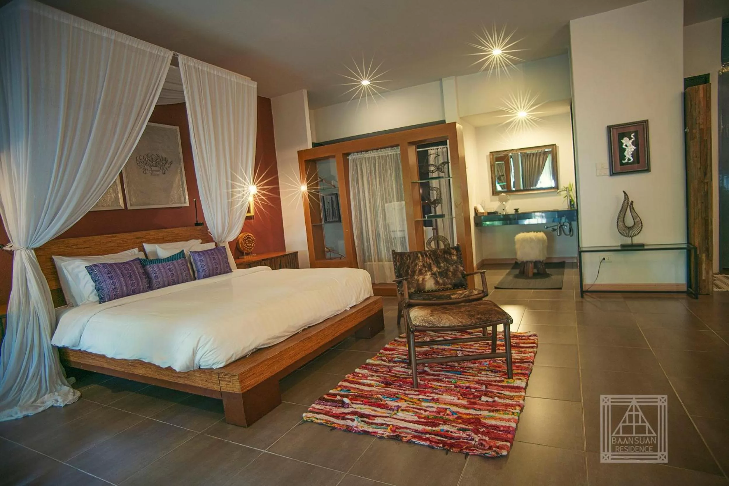 Photo of the whole room, Bed in Baan Suan Residence เฮือนพักบ้านสวน