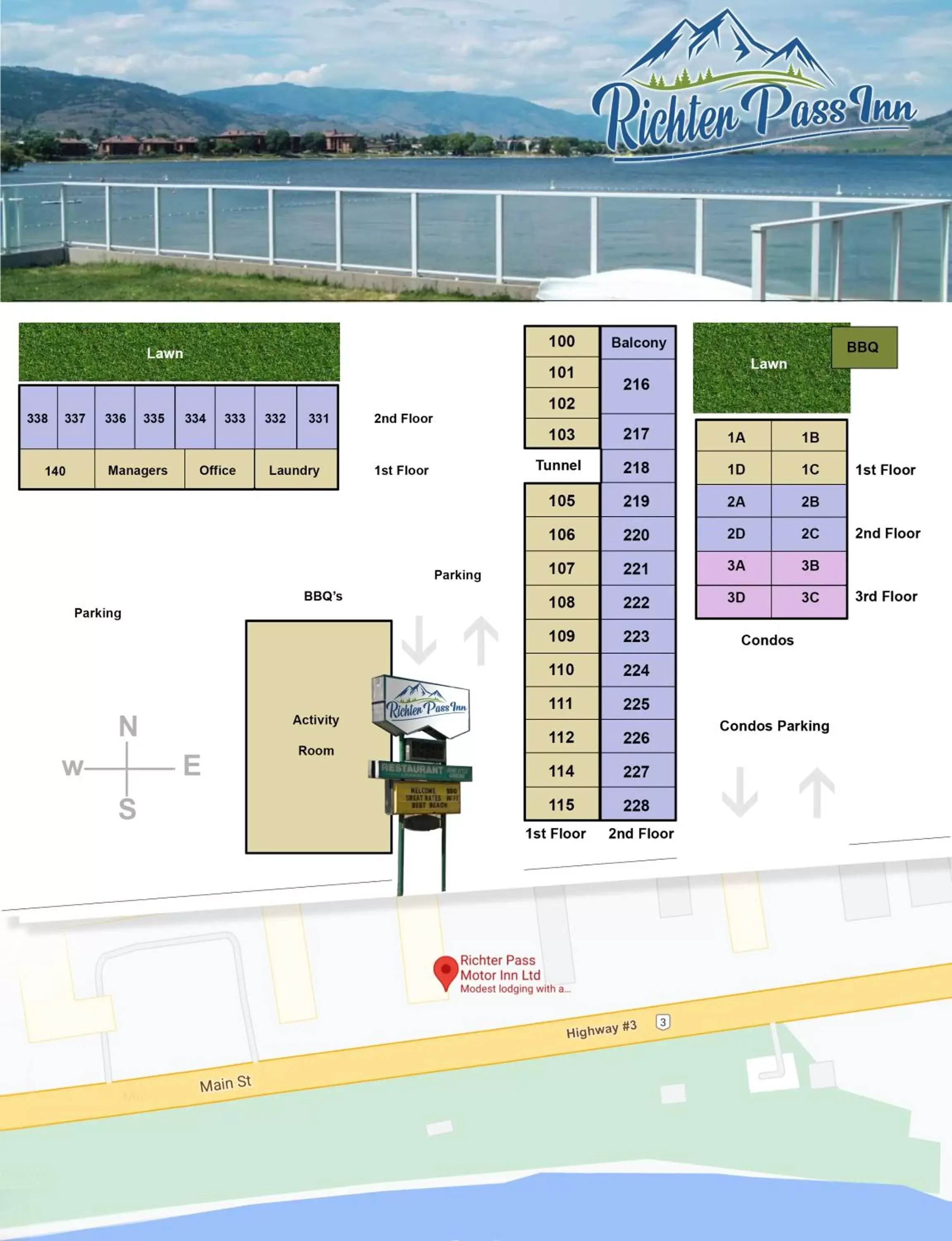 Bird's eye view, Floor Plan in Richter Pass Beach Resort