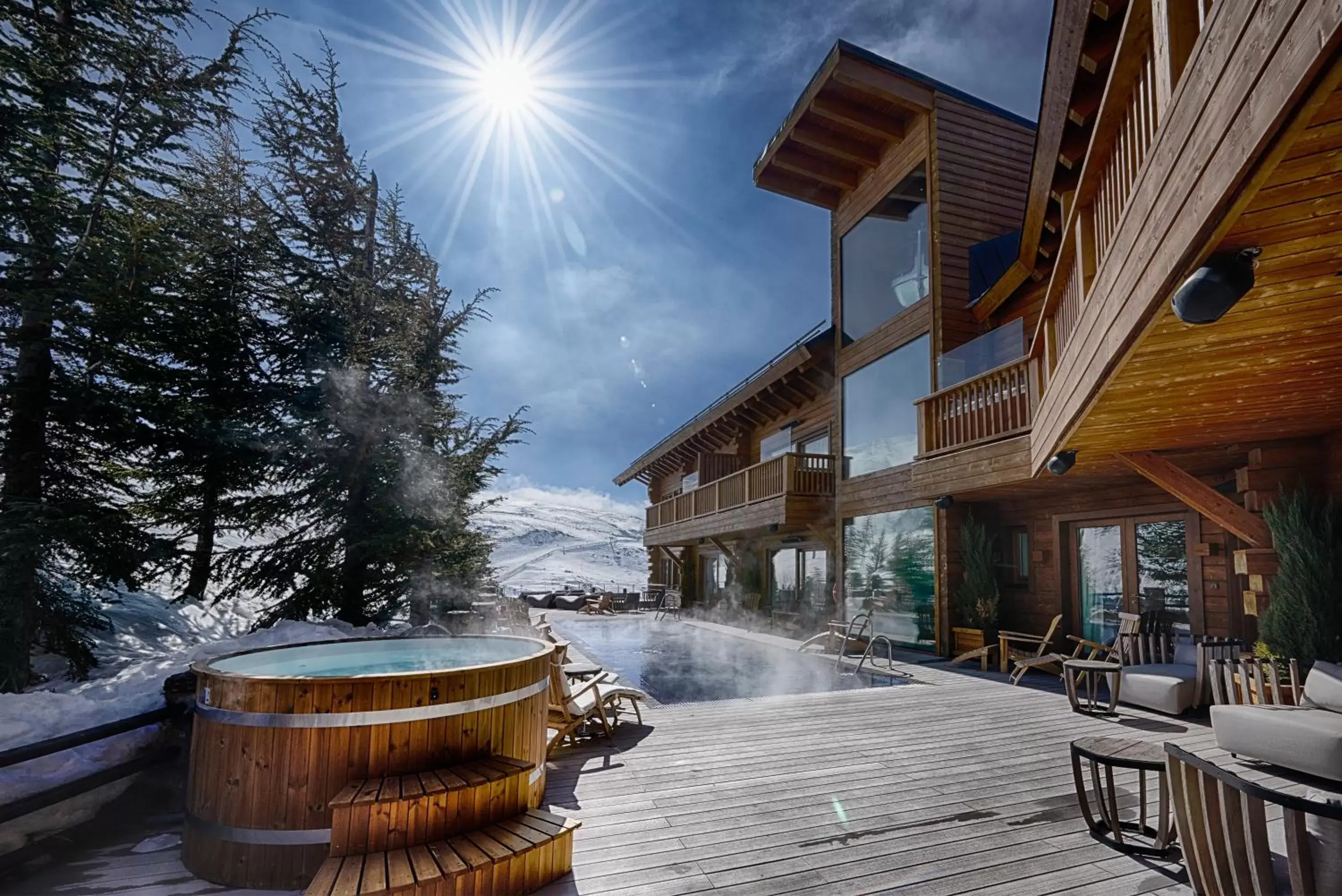 Property building, Winter in El Lodge, Ski & Spa