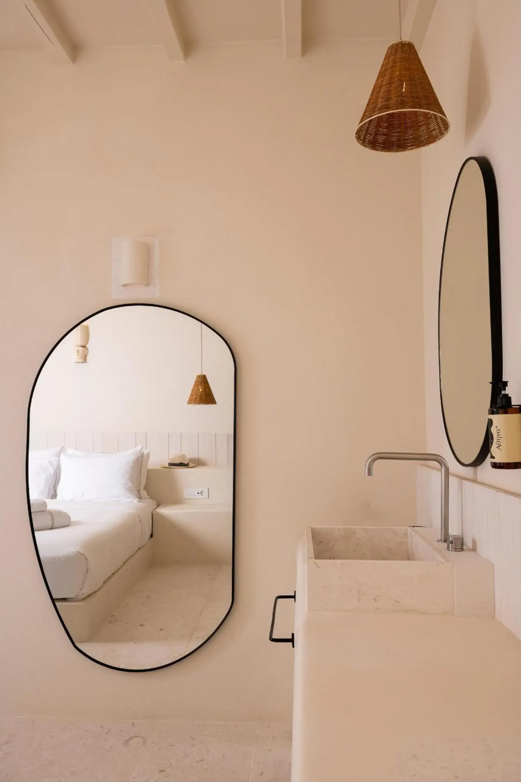 Bed, Bathroom in Porto Mykonos