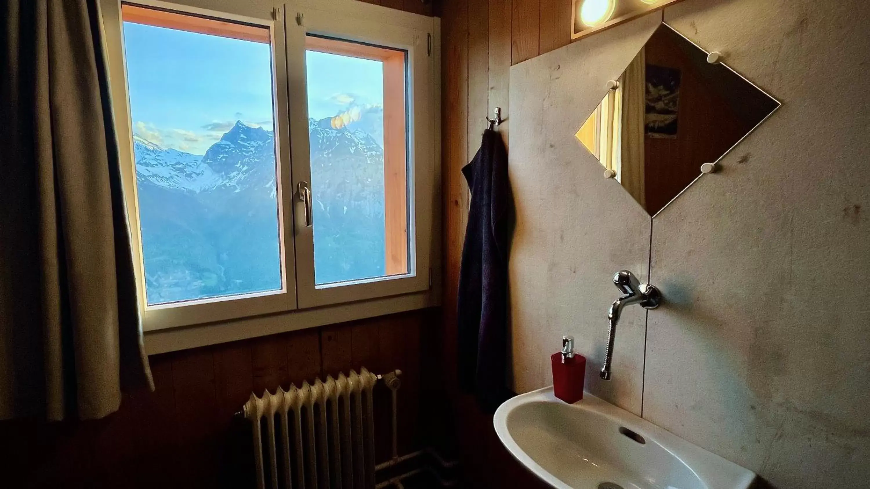 View (from property/room), Bathroom in Berggasthaus Eggberge