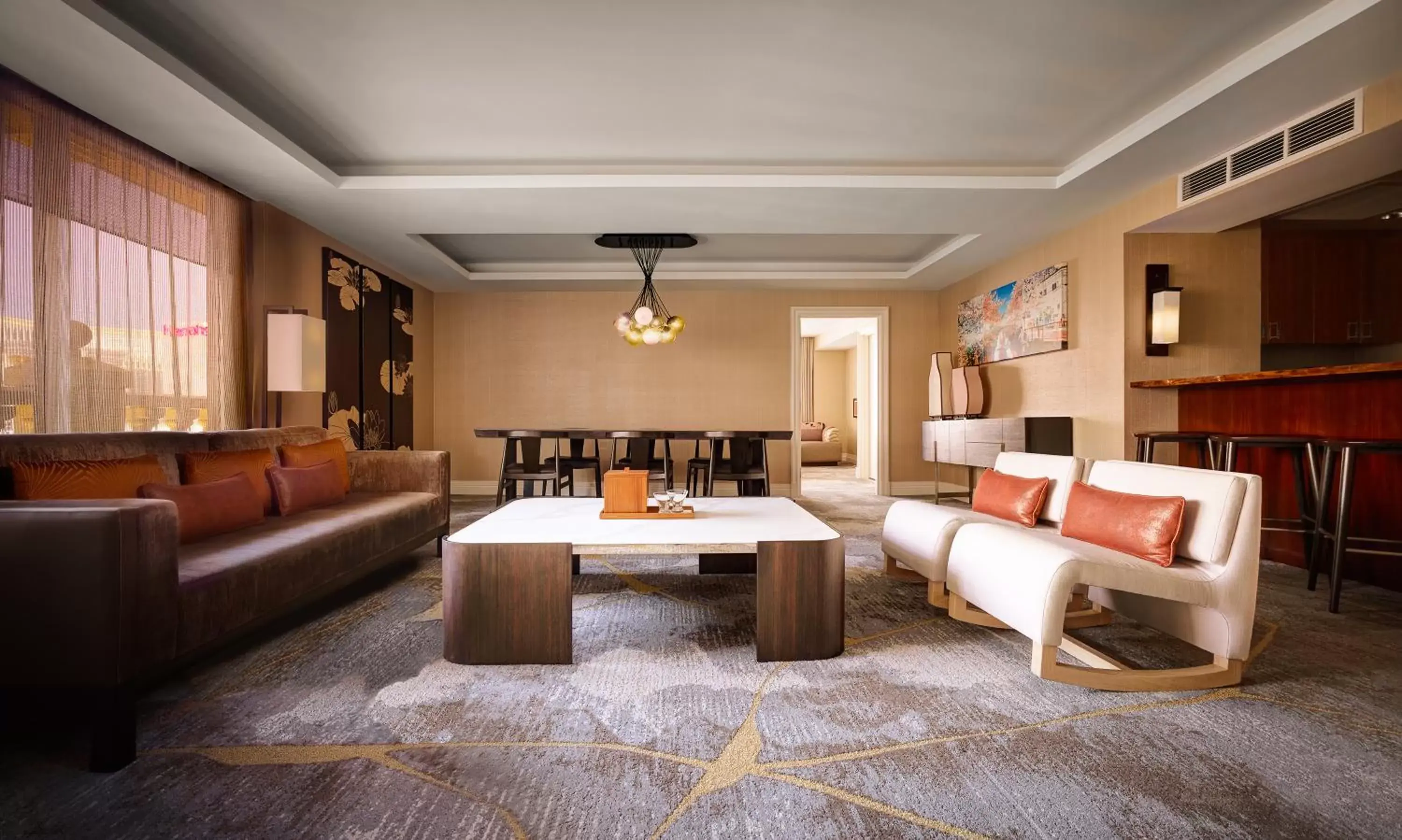 Living room, Seating Area in Nobu Hotel at Caesars Palace