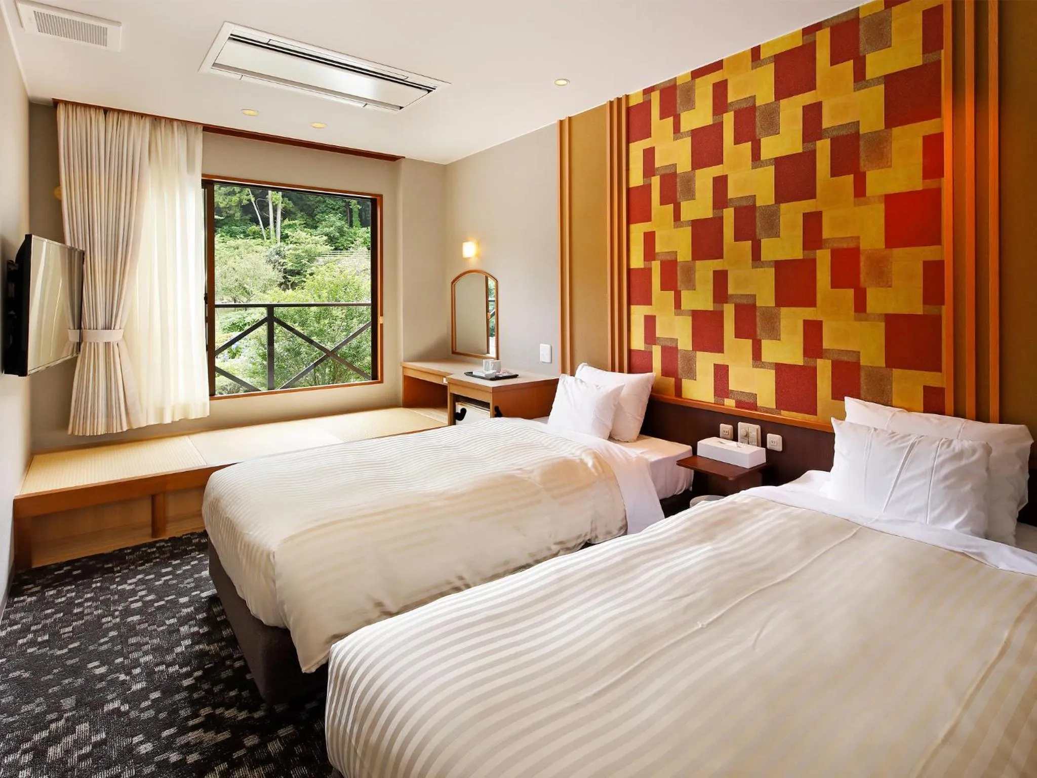 Garden view, Bed in Hakonenomori Okada