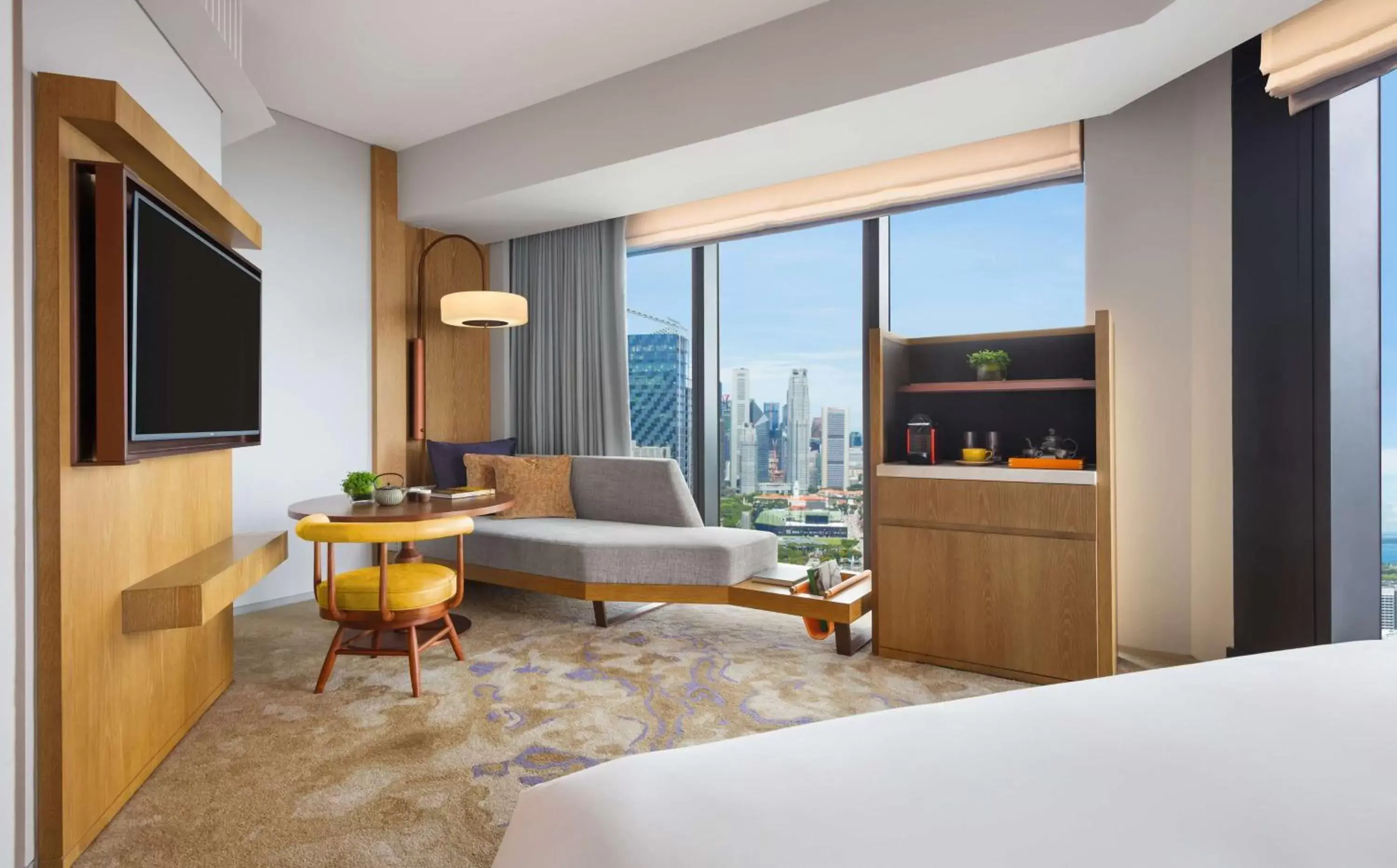 Bedroom, TV/Entertainment Center in Andaz Singapore A Concept by Hyatt
