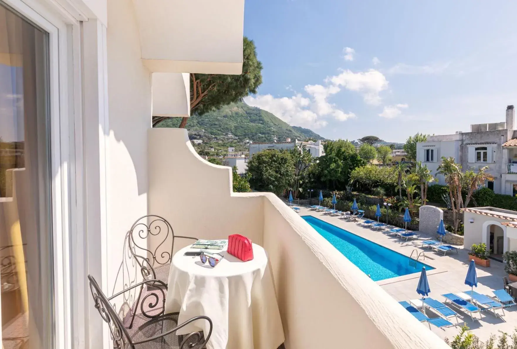 Balcony/Terrace, Pool View in Family Spa Hotel Le Canne