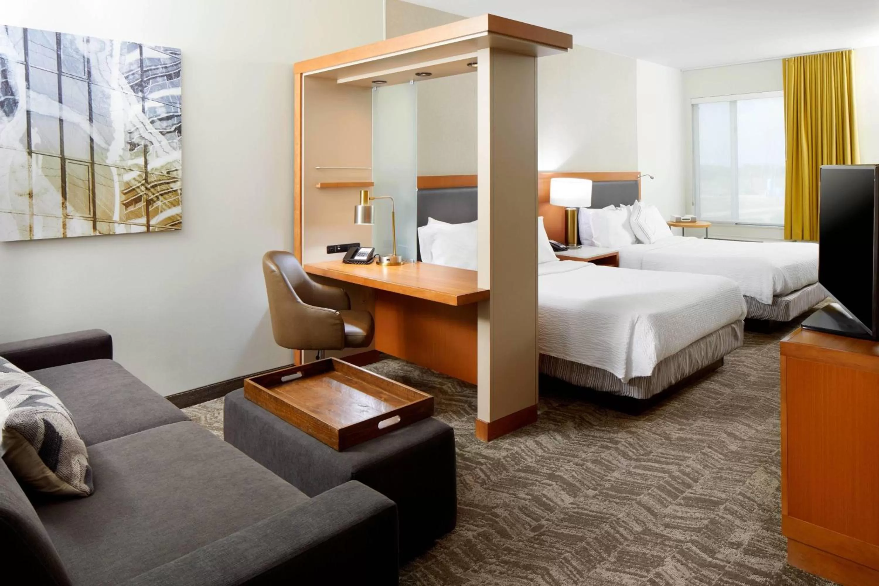 Queen Suite with Two Queen Beds and Sofa Bed in SpringHill Suites Houston NASA/Webster
