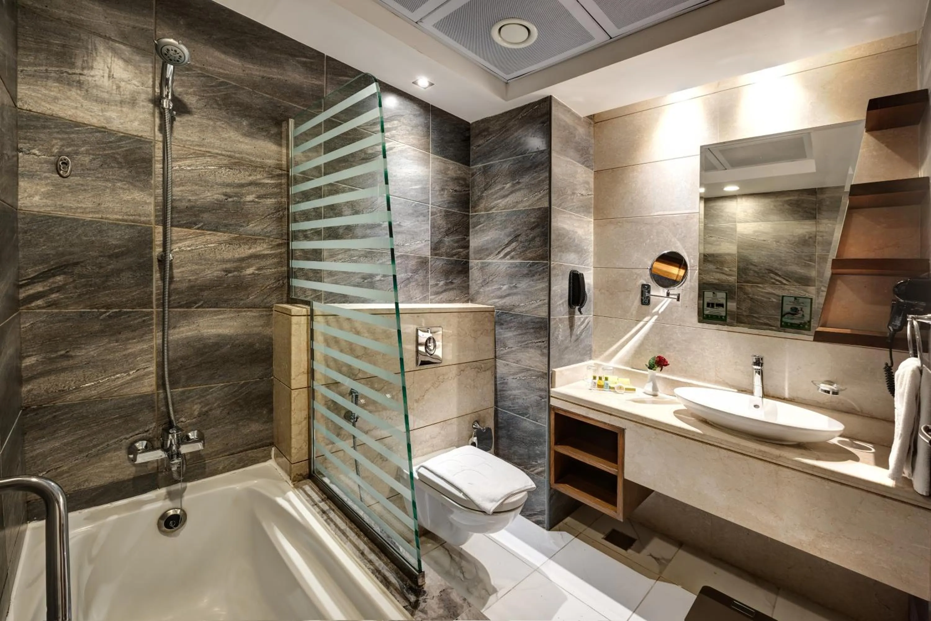 Bathroom in Rose Park Hotel - Al Barsha, Opposite Metro Station