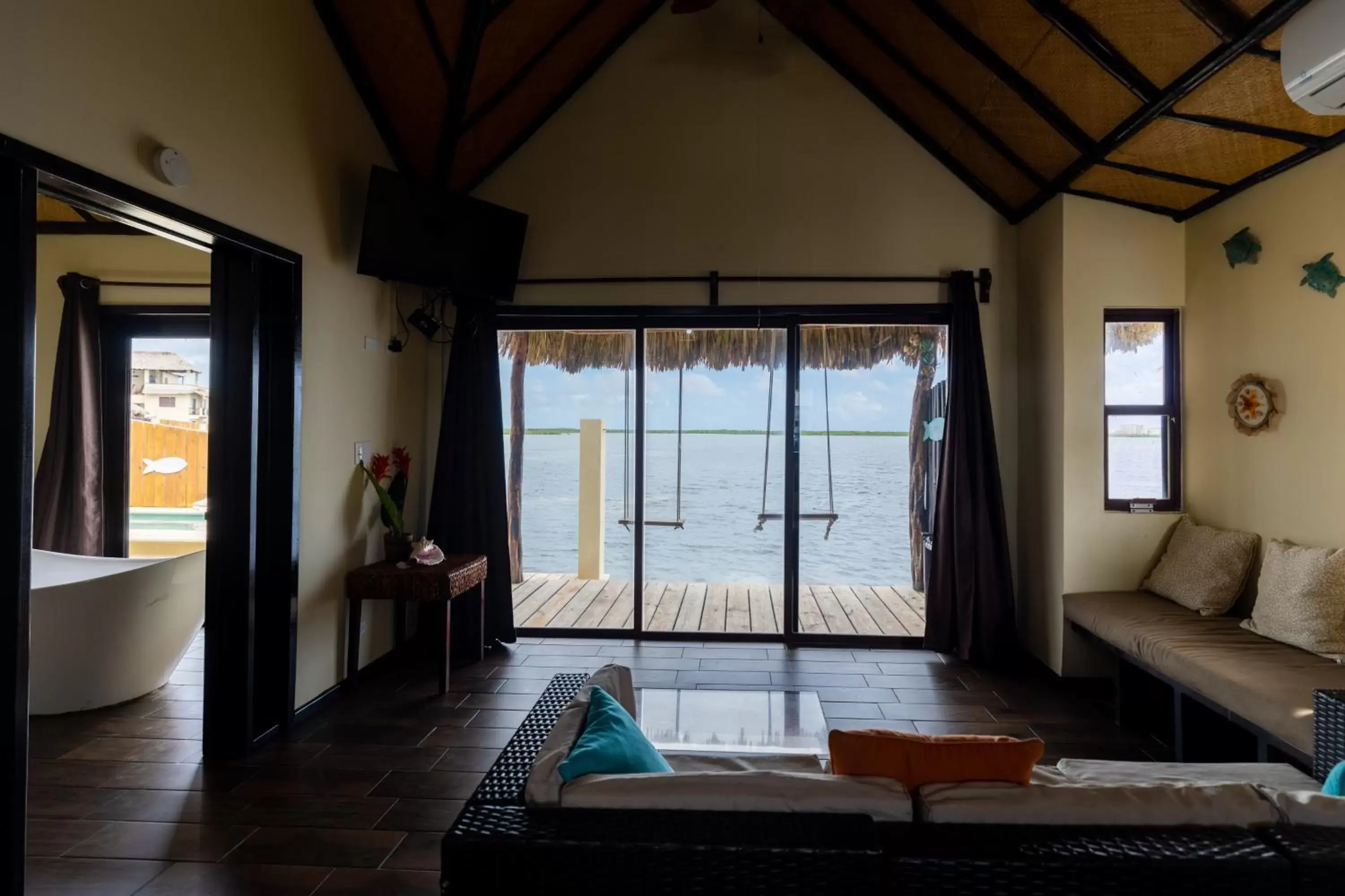 View (from property/room), Seating Area in Lina Point Belize Overwater Resort