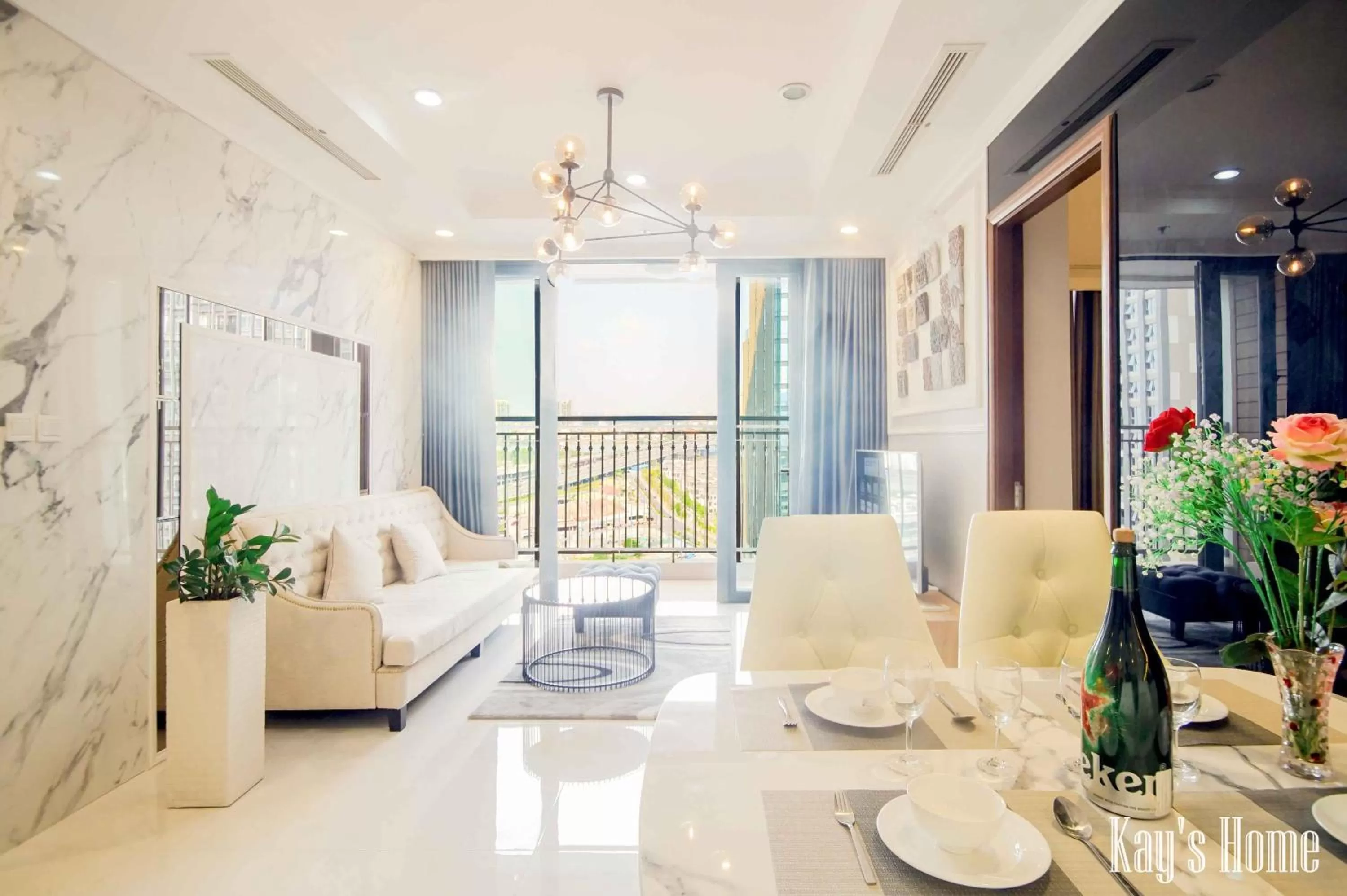 Living room in Vinhomes Central Park-Nice Homes